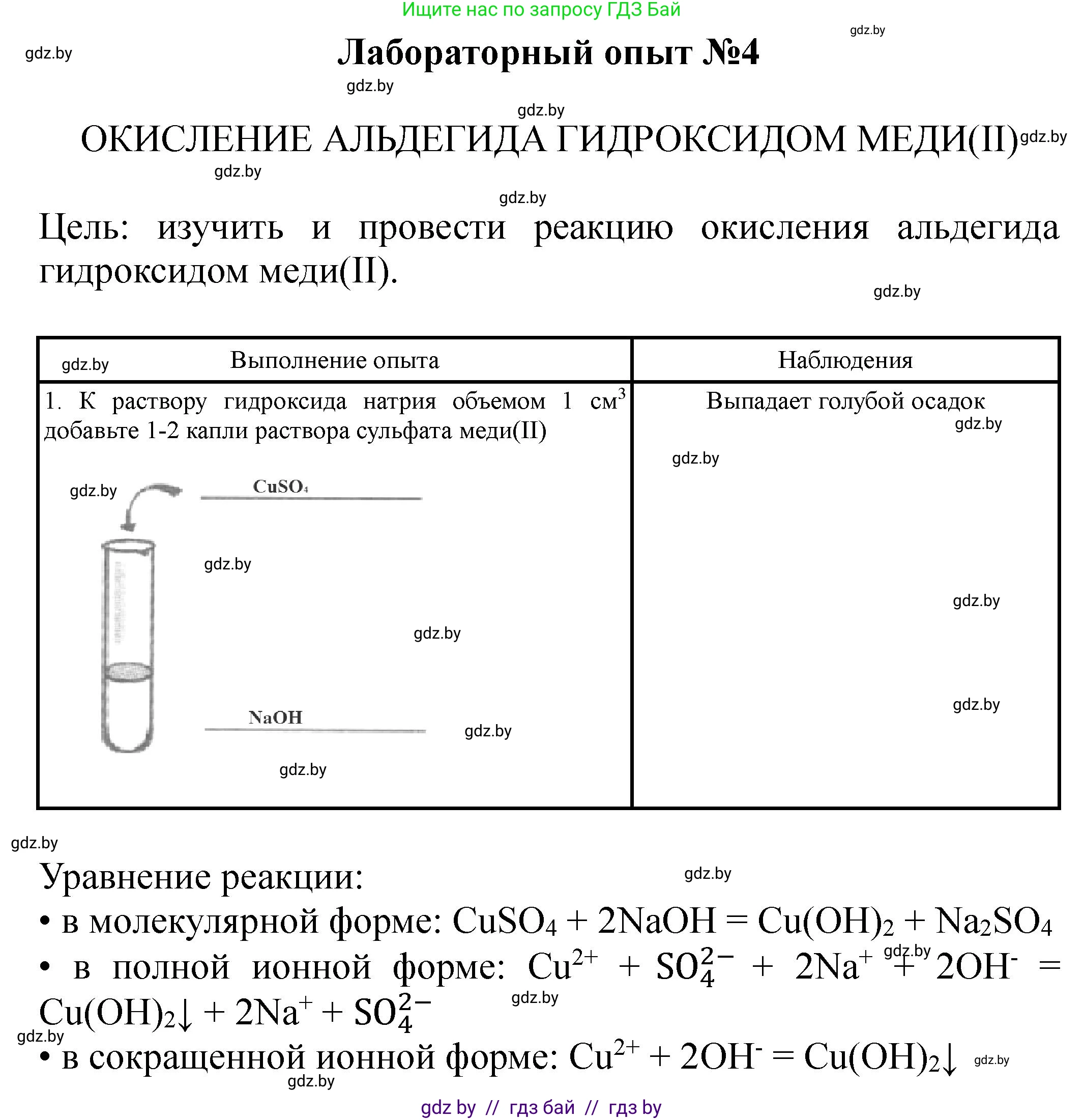 Химия, 10 класс Тетрадь для практических работ, автор: Борушко Ирина Ивановна, издательство Сэр-Вит, Минск, 2020, голубого цвета, Часть 2, страница 6, Решение