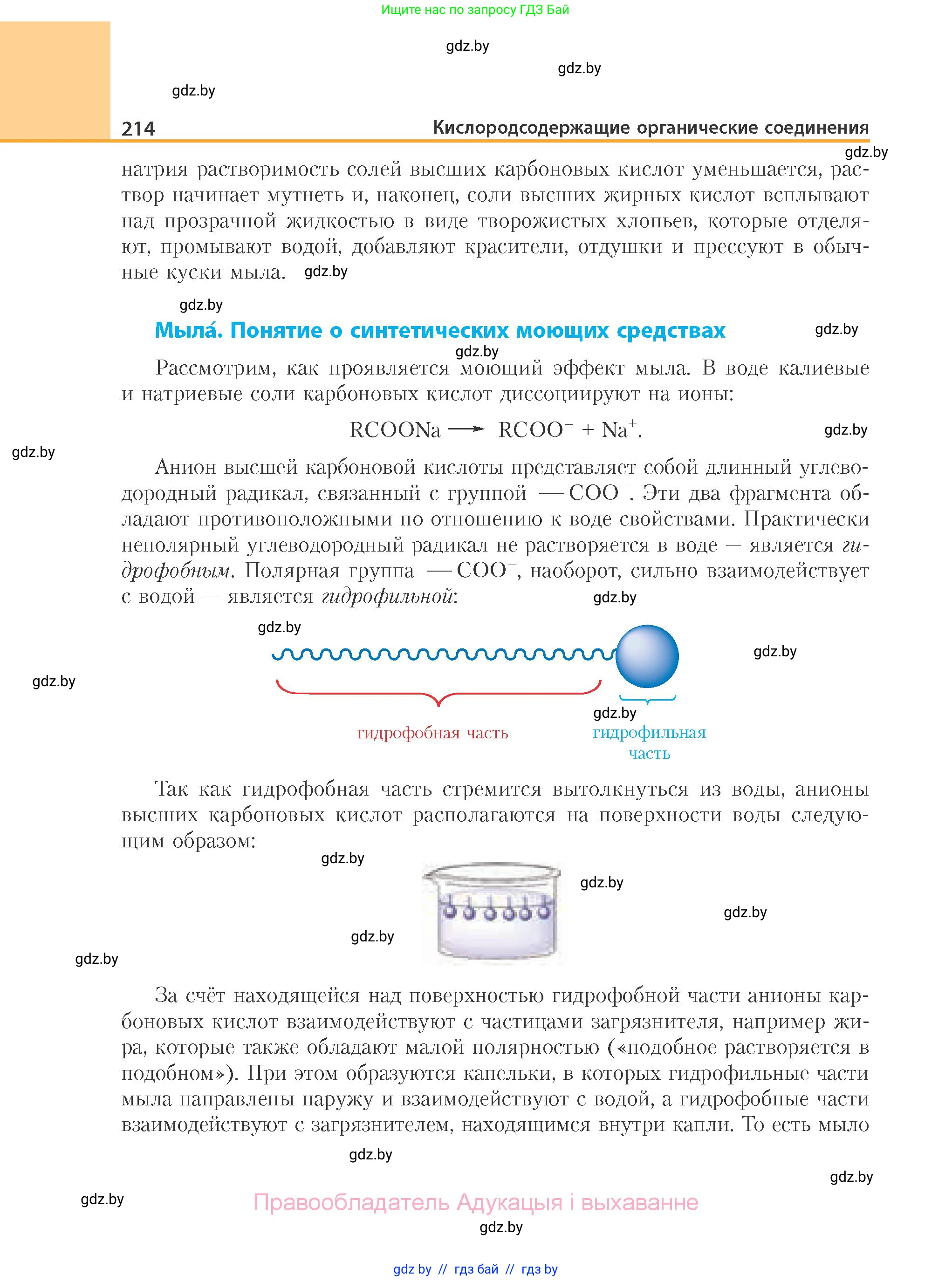 Химия, 10 класс Учебник, авторы: Колевич Татьяна Александровна, Матулис Вадим Эдвардович, Матулис Виталий Эдвардович, Варакса Игорь Николаевич, издательство Адукацыя i выхаванне, Минск, 2019, страница 214