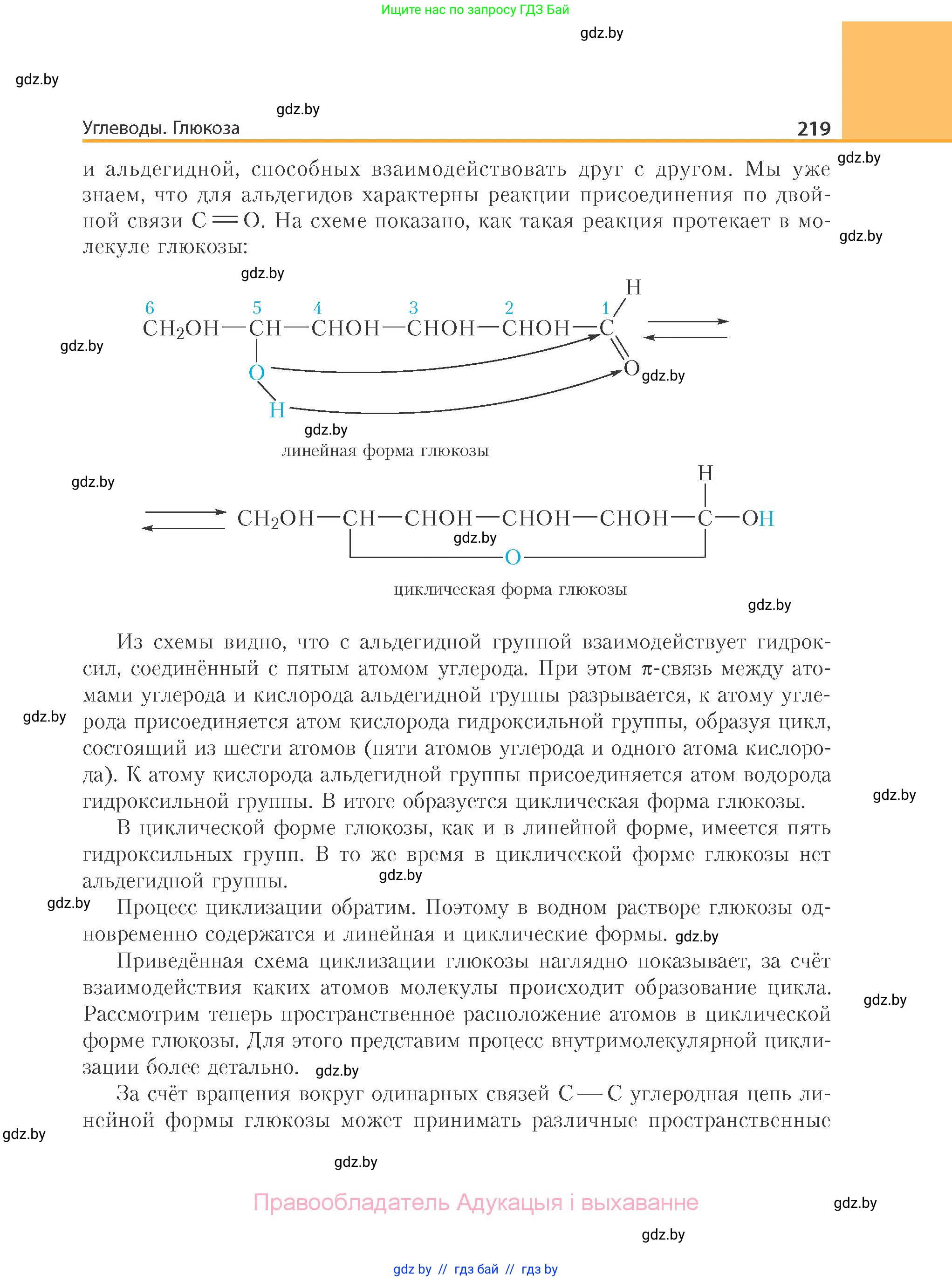 Химия, 10 класс Учебник, авторы: Колевич Татьяна Александровна, Матулис Вадим Эдвардович, Матулис Виталий Эдвардович, Варакса Игорь Николаевич, издательство Адукацыя i выхаванне, Минск, 2019, страница 219