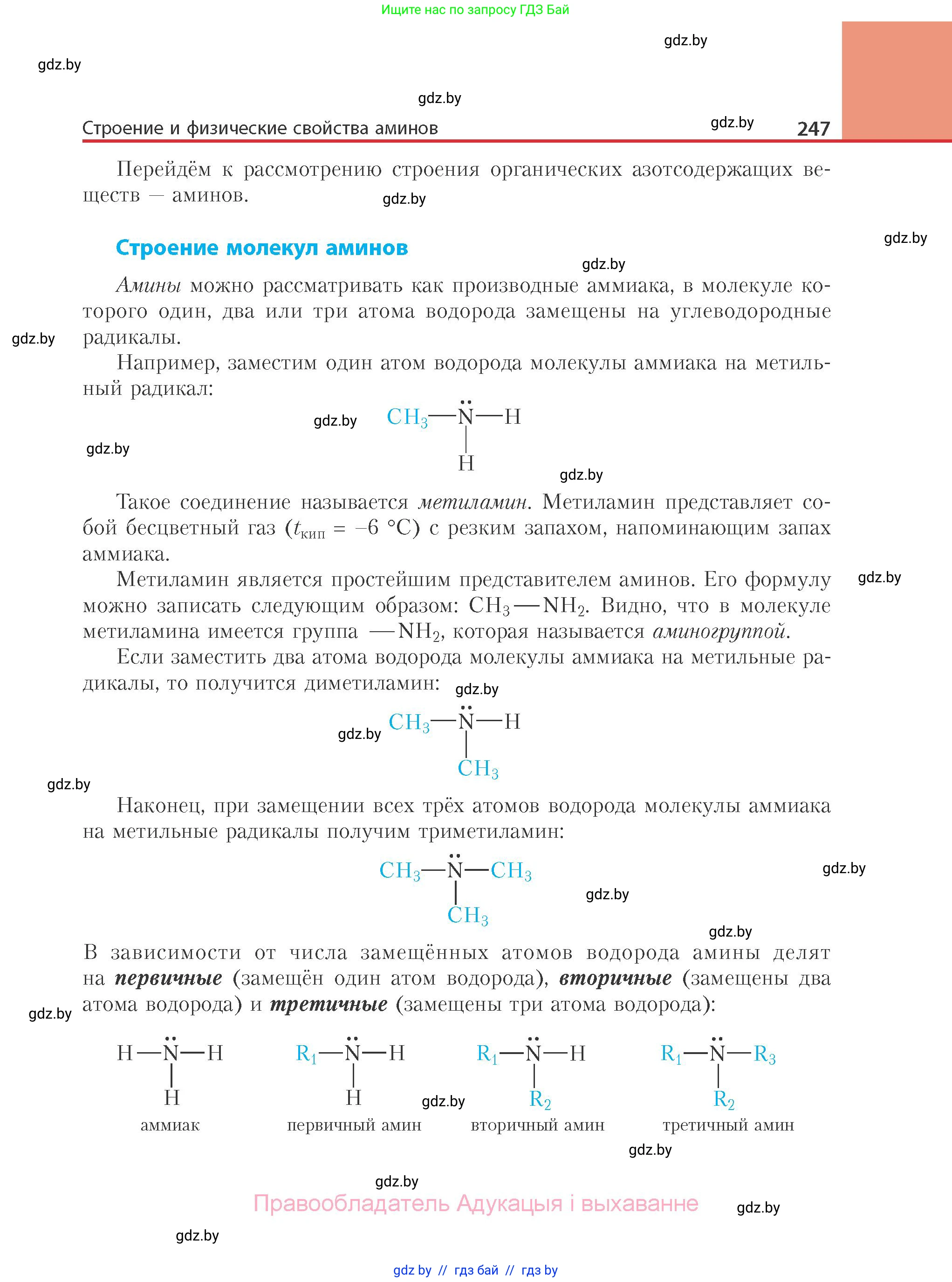 Химия, 10 класс Учебник, авторы: Колевич Татьяна Александровна, Матулис Вадим Эдвардович, Матулис Виталий Эдвардович, Варакса Игорь Николаевич, издательство Адукацыя i выхаванне, Минск, 2019, страница 247