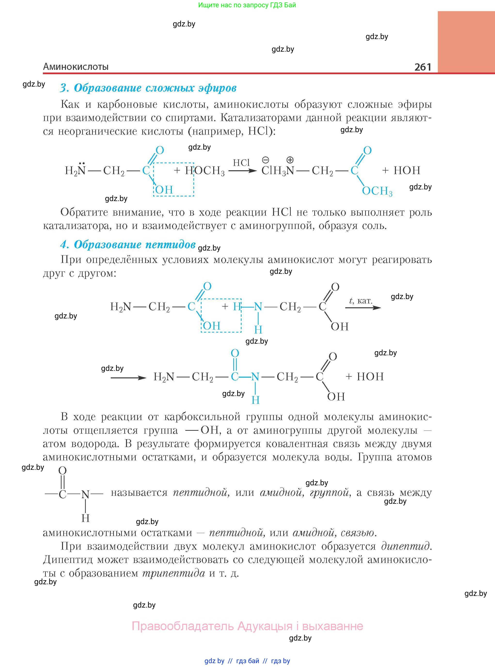 Химия, 10 класс Учебник, авторы: Колевич Татьяна Александровна, Матулис Вадим Эдвардович, Матулис Виталий Эдвардович, Варакса Игорь Николаевич, издательство Адукацыя i выхаванне, Минск, 2019, страница 261