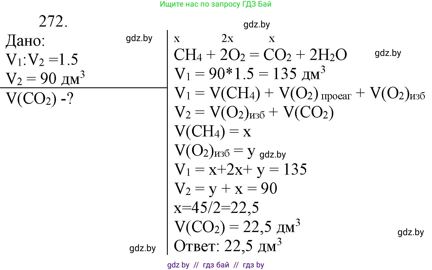 Химия, 11 класс Сборник задач, авторы: Хвалюк Виктор Николаевич, Резяпкин Виктор Ильич, издательство Адукацыя i выхаванне, Минск, 2023, зелёного цвета, страница 45, номер 272, Решение