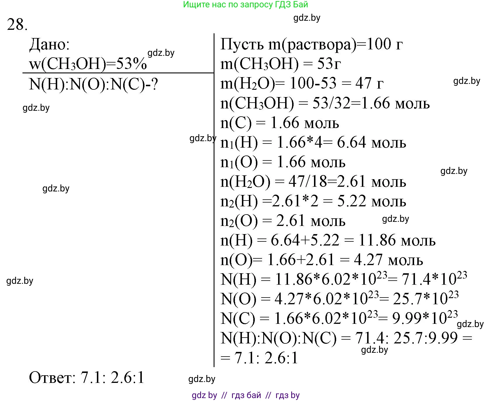 Химия, 11 класс Сборник задач, авторы: Хвалюк Виктор Николаевич, Резяпкин Виктор Ильич, издательство Адукацыя i выхаванне, Минск, 2023, зелёного цвета, страница 10, номер 28, Решение