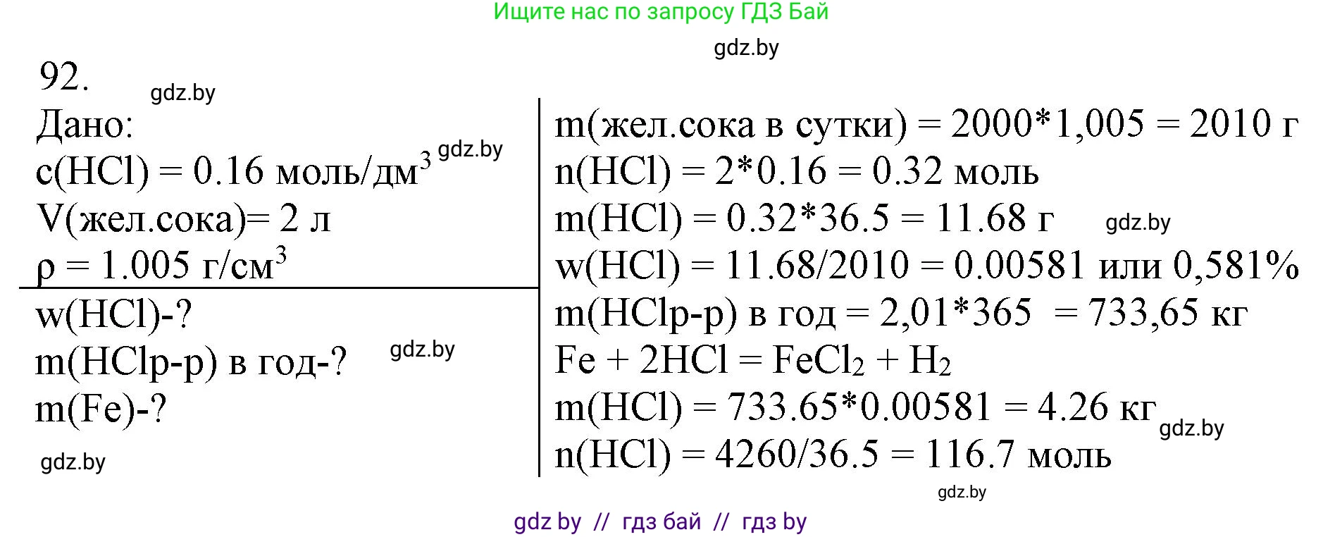 Химия, 11 класс Сборник задач, авторы: Хвалюк Виктор Николаевич, Резяпкин Виктор Ильич, издательство Адукацыя i выхаванне, Минск, 2023, зелёного цвета, страница 21, номер 92, Решение