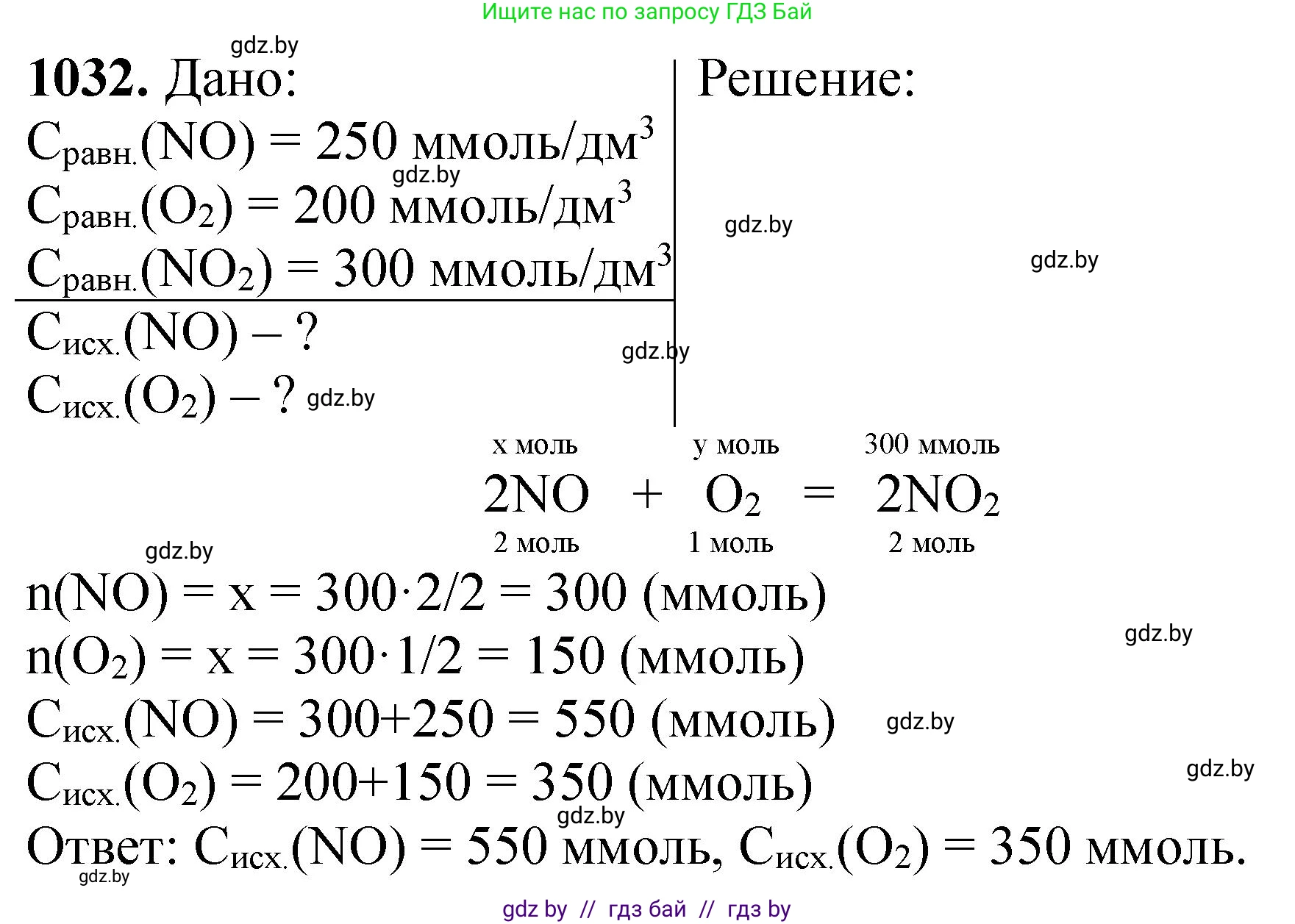 Химия, 11 класс Сборник задач, авторы: Хвалюк Виктор Николаевич, Резяпкин Виктор Ильич, издательство Адукацыя i выхаванне, Минск, 2023, зелёного цвета, страница 163, номер 1032, Решение