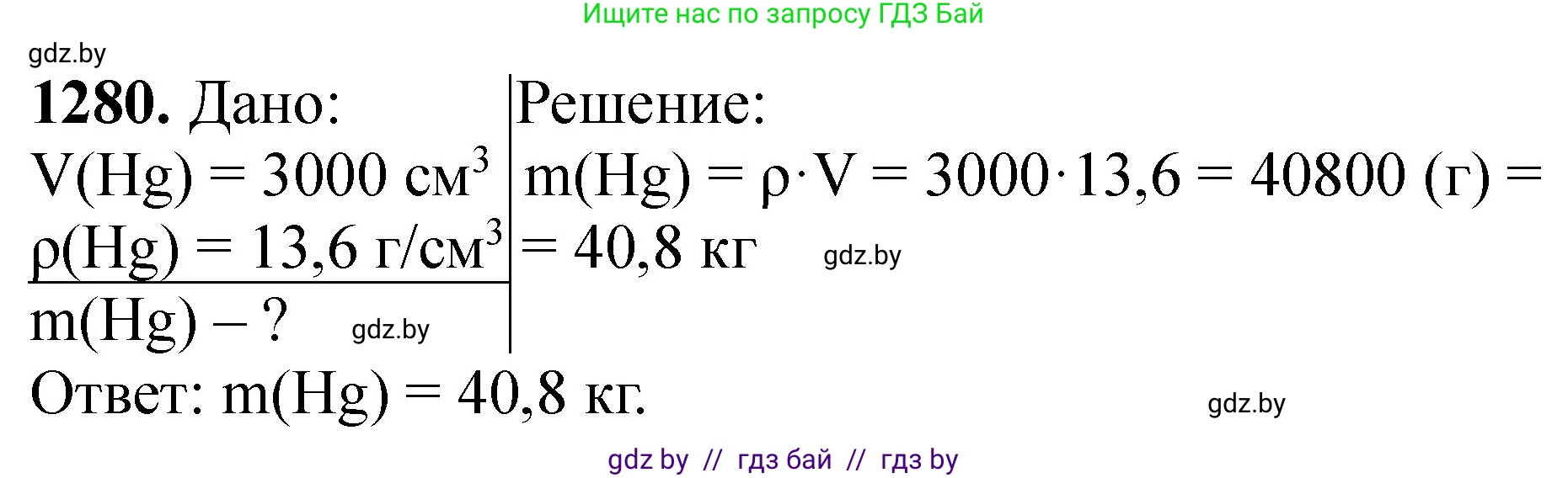 Химия, 11 класс Сборник задач, авторы: Хвалюк Виктор Николаевич, Резяпкин Виктор Ильич, издательство Адукацыя i выхаванне, Минск, 2023, зелёного цвета, страница 196, номер 1280, Решение