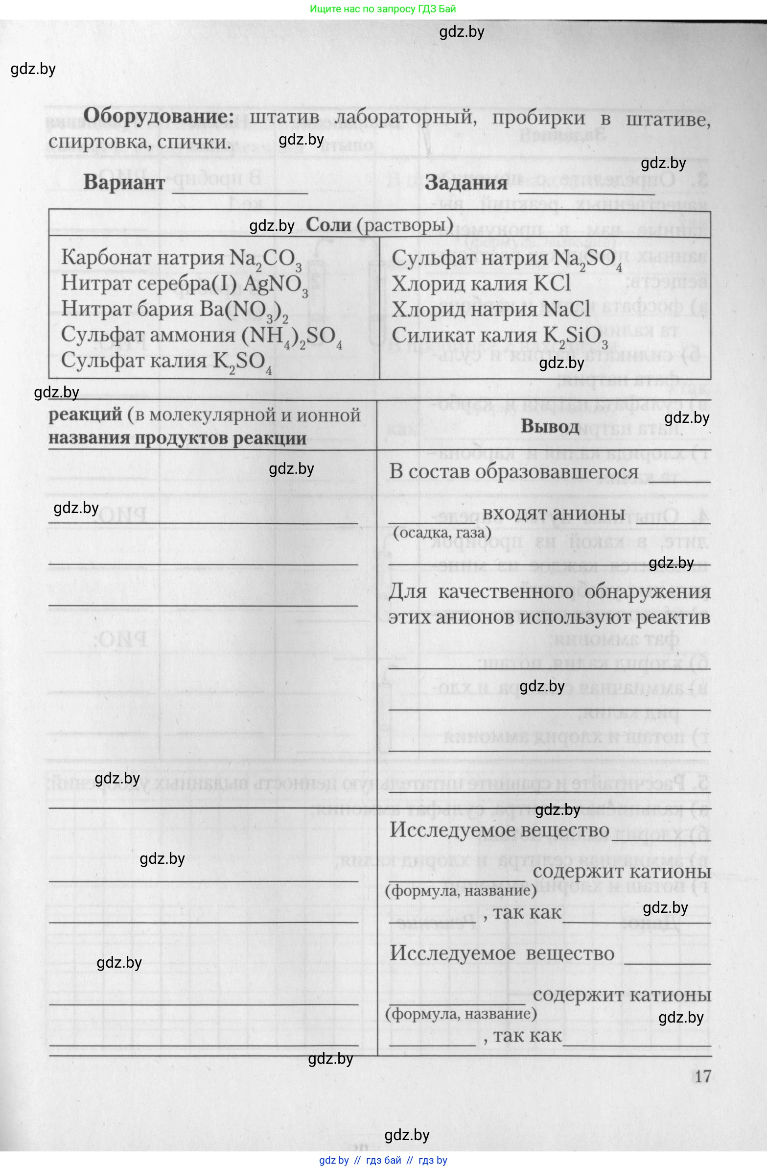 Химия, 11 класс Тетрадь для практических работ, автор: Борушко Ирина Ивановна, издательство Сэр-Вит, Минск, 2022, оранжевого цвета, страница 17
