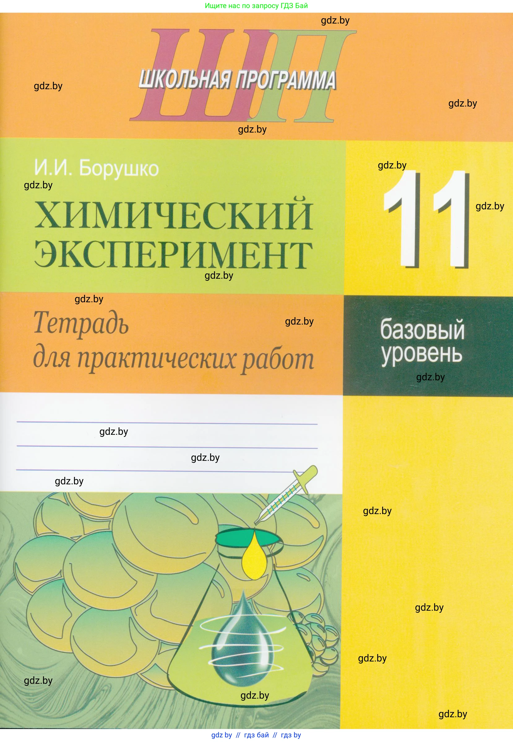 Химия, 11 класс Тетрадь для практических работ, автор: Борушко Ирина Ивановна, издательство Сэр-Вит, Минск, 2022, оранжевого цвета, 