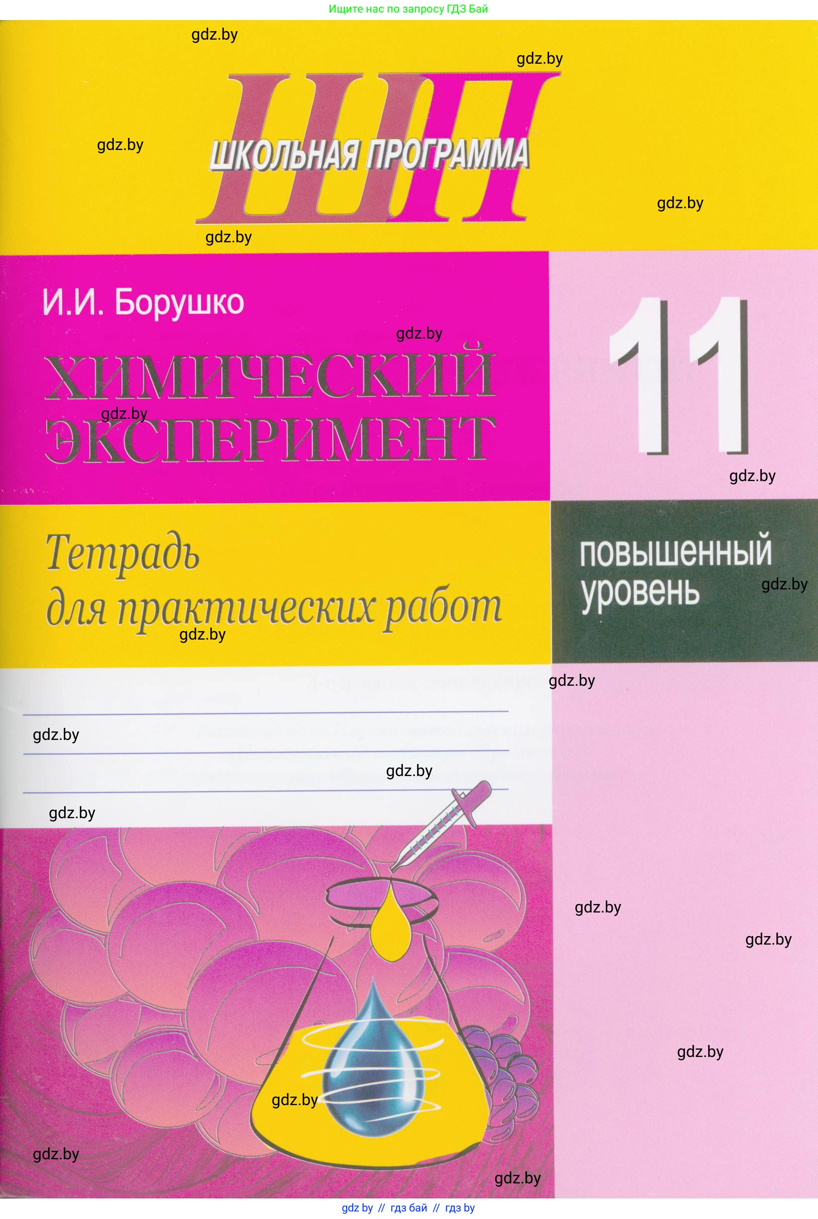 Химия, 11 класс Тетрадь для практических работ, автор: Борушко Ирина Ивановна, издательство Сэр-Вит, Минск, 2021, розового цвета, 