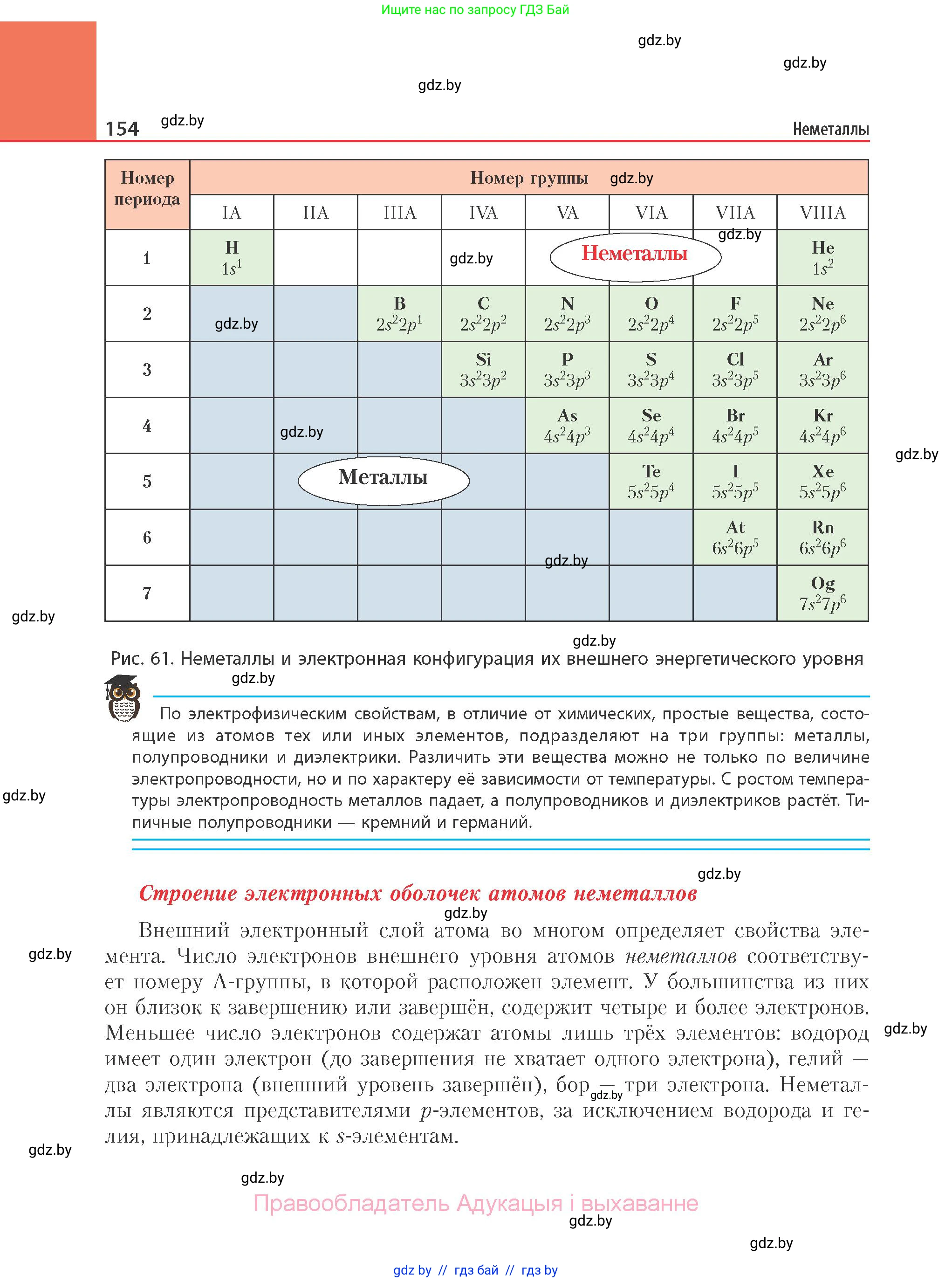 Химия, 11 класс Учебник, авторы: Мычко Дмитрий Иванович, Прохоревич Константин Николаевич, Борушко Ирина Ивановна, издательство Адукацыя i выхаванне, Минск, 2021, зелёного цвета, страница 154