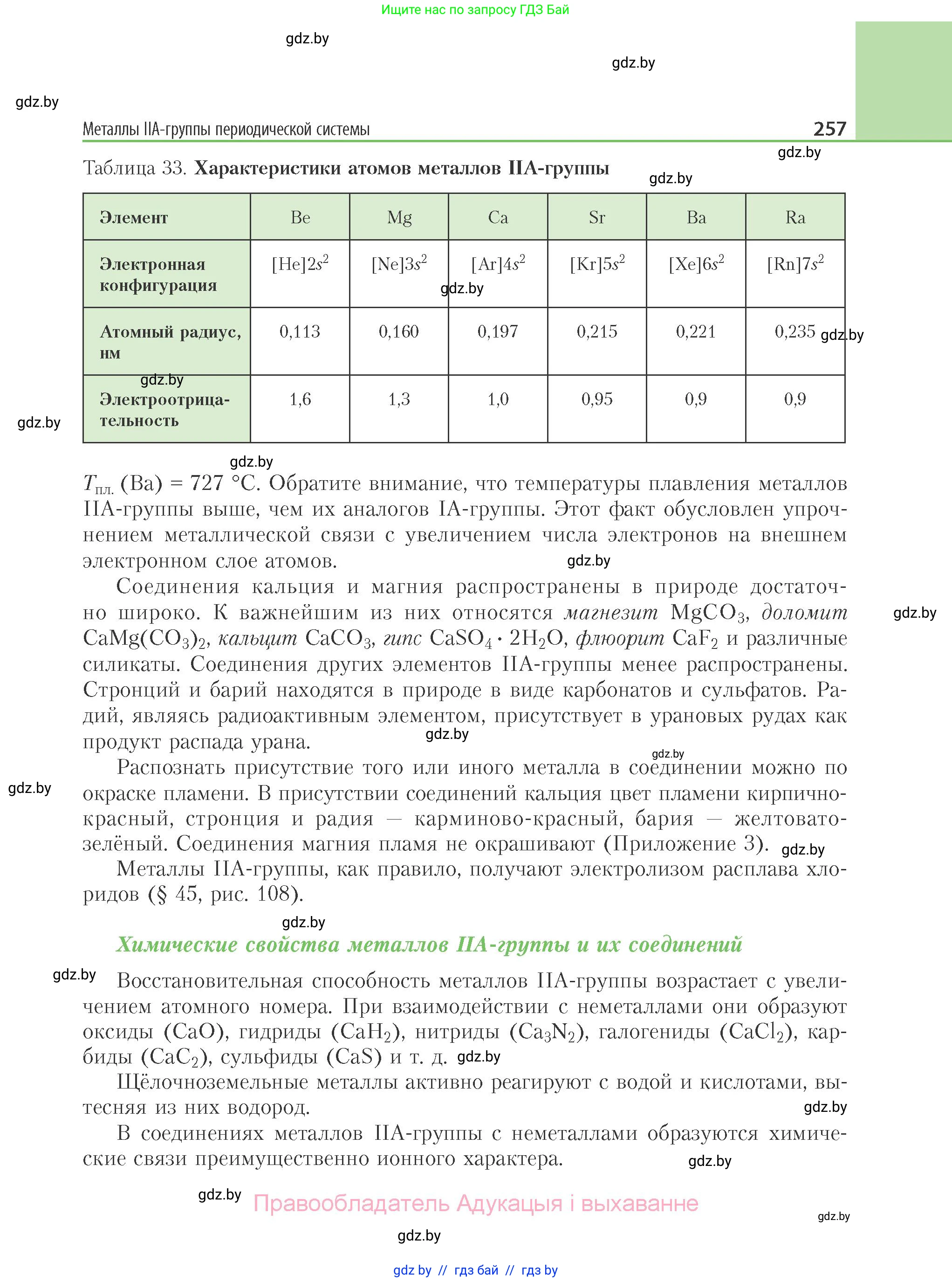 Химия, 11 класс Учебник, авторы: Мычко Дмитрий Иванович, Прохоревич Константин Николаевич, Борушко Ирина Ивановна, издательство Адукацыя i выхаванне, Минск, 2021, зелёного цвета, страница 257