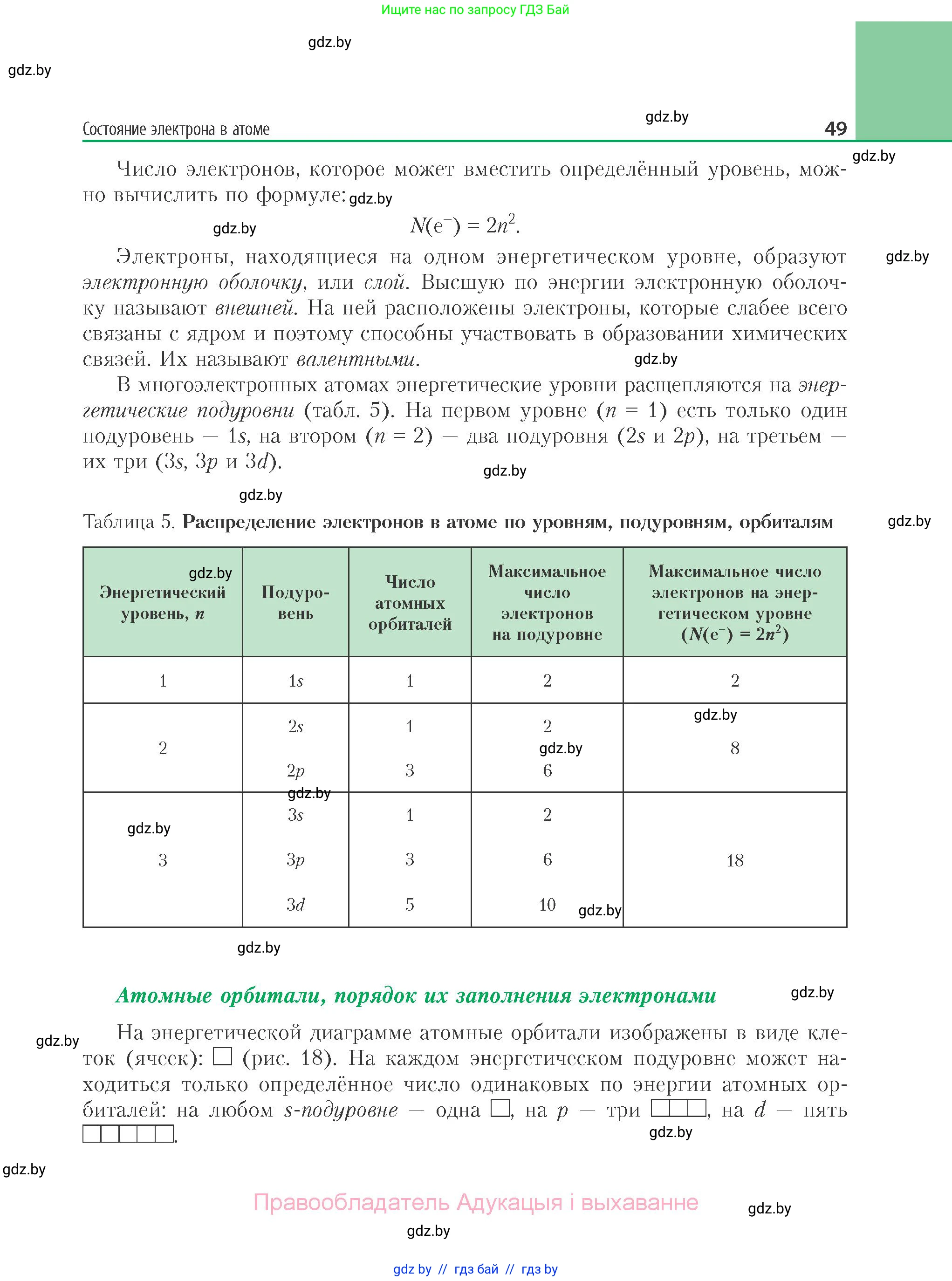Химия, 11 класс Учебник, авторы: Мычко Дмитрий Иванович, Прохоревич Константин Николаевич, Борушко Ирина Ивановна, издательство Адукацыя i выхаванне, Минск, 2021, зелёного цвета, страница 49