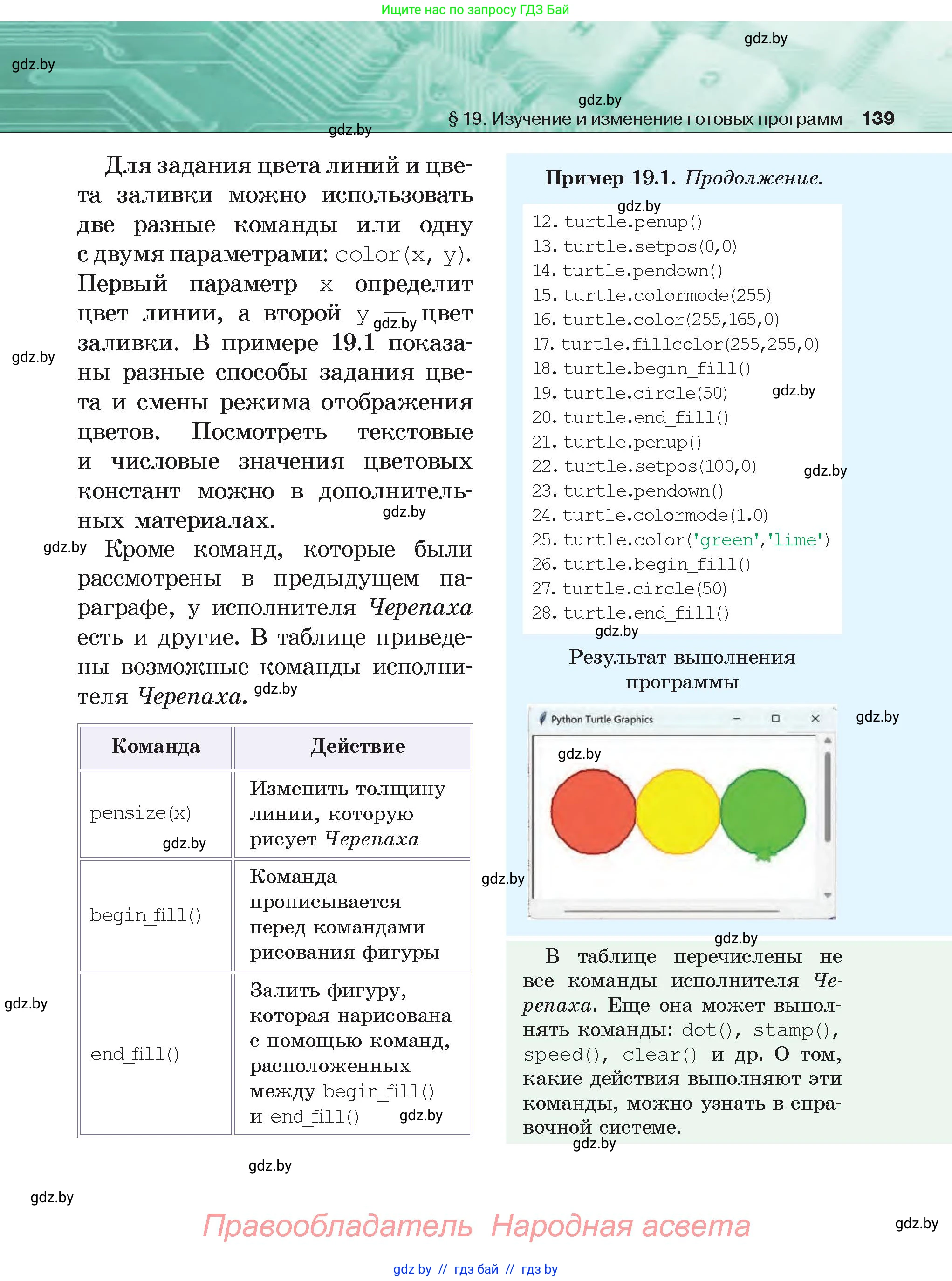 Информатика, 6 класс Учебник, авторы: Котов Владимир Михайлович, Макарова Нина Петровна, Лапо Анжелика Ивановна, Войтехович Елена Николаевна, издательство Народная асвета, Минск, 2024, бирюзового цвета, страница 139
