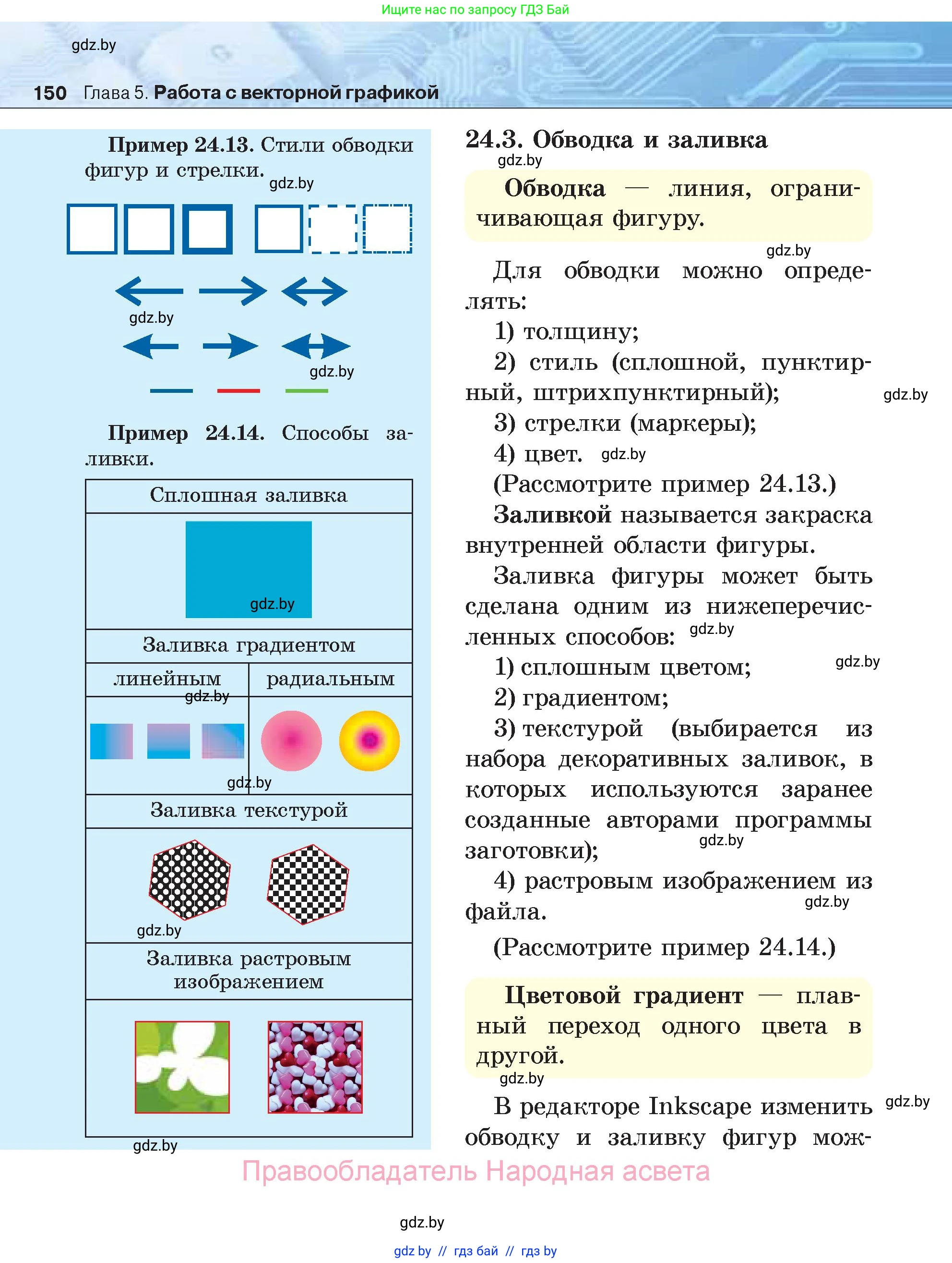 Информатика, 7 класс Учебник, авторы: Котов Владимир Михайлович, Лапо Анжелика Ивановна, Войтехович Елена Николаевна, издательство Народная асвета, Минск, 2017, страница 150