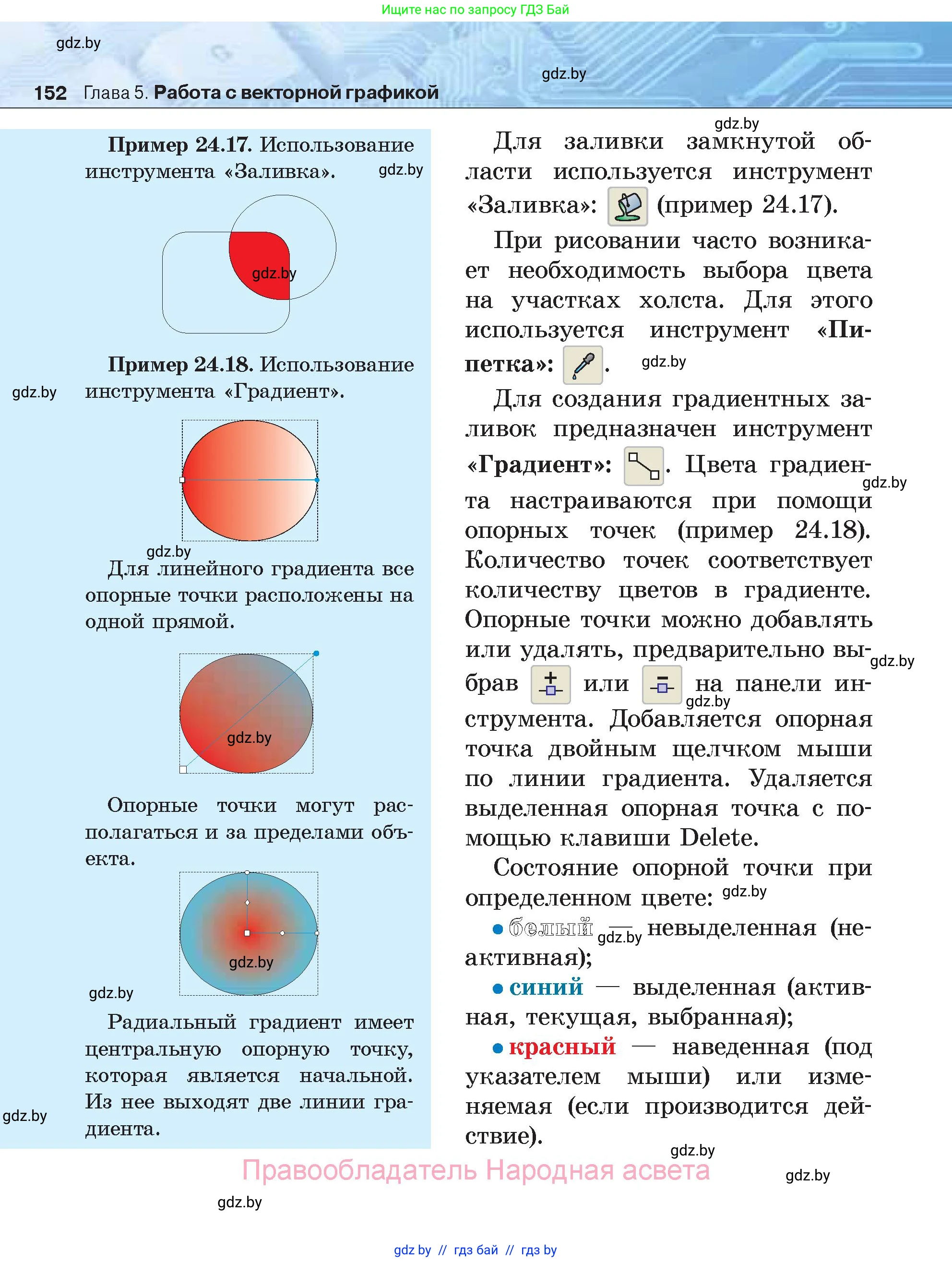 Информатика, 7 класс Учебник, авторы: Котов Владимир Михайлович, Лапо Анжелика Ивановна, Войтехович Елена Николаевна, издательство Народная асвета, Минск, 2017, страница 152