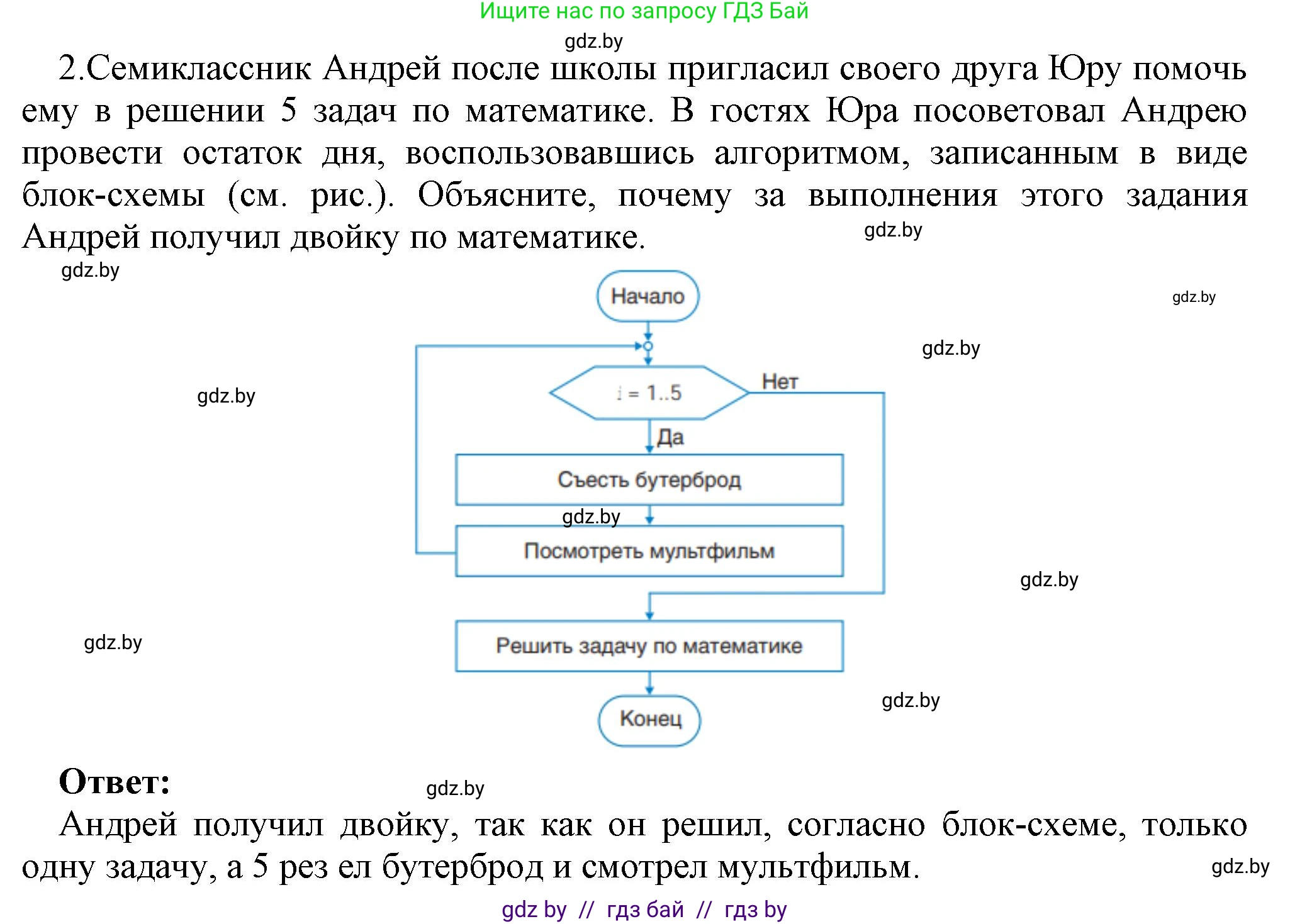Информатика, 7 класс Учебник, авторы: Котов Владимир Михайлович, Лапо Анжелика Ивановна, Войтехович Елена Николаевна, издательство Народная асвета, Минск, 2017, страница 66, номер 2, Решение