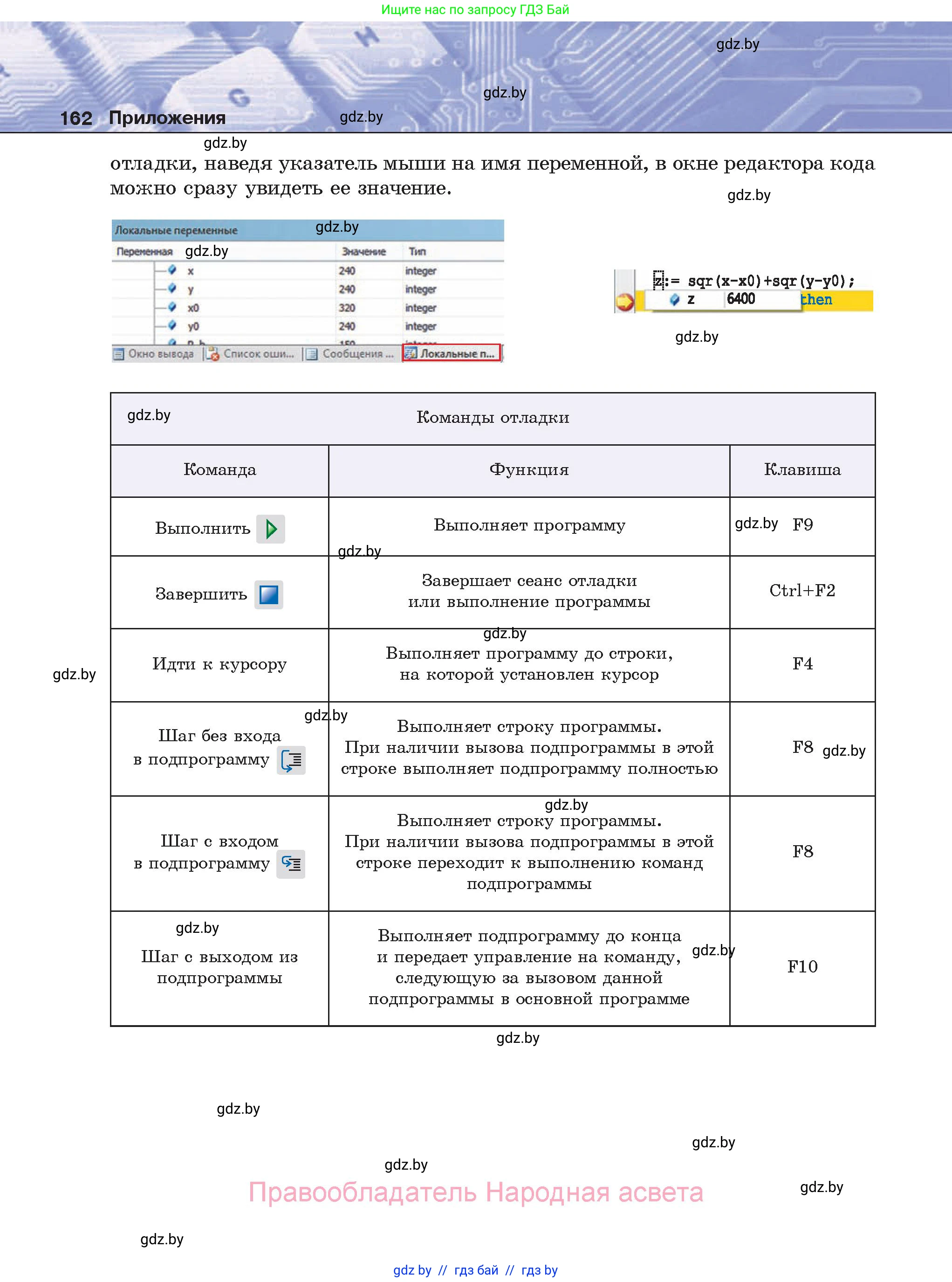 Информатика, 8 класс Учебник, авторы: Котов Владимир Михайлович, Лапо Анжелика Ивановна, Быкадоров Юрий Александрович, Войтехович Елена Николаевна, издательство Народная асвета, Минск, 2018, страница 162