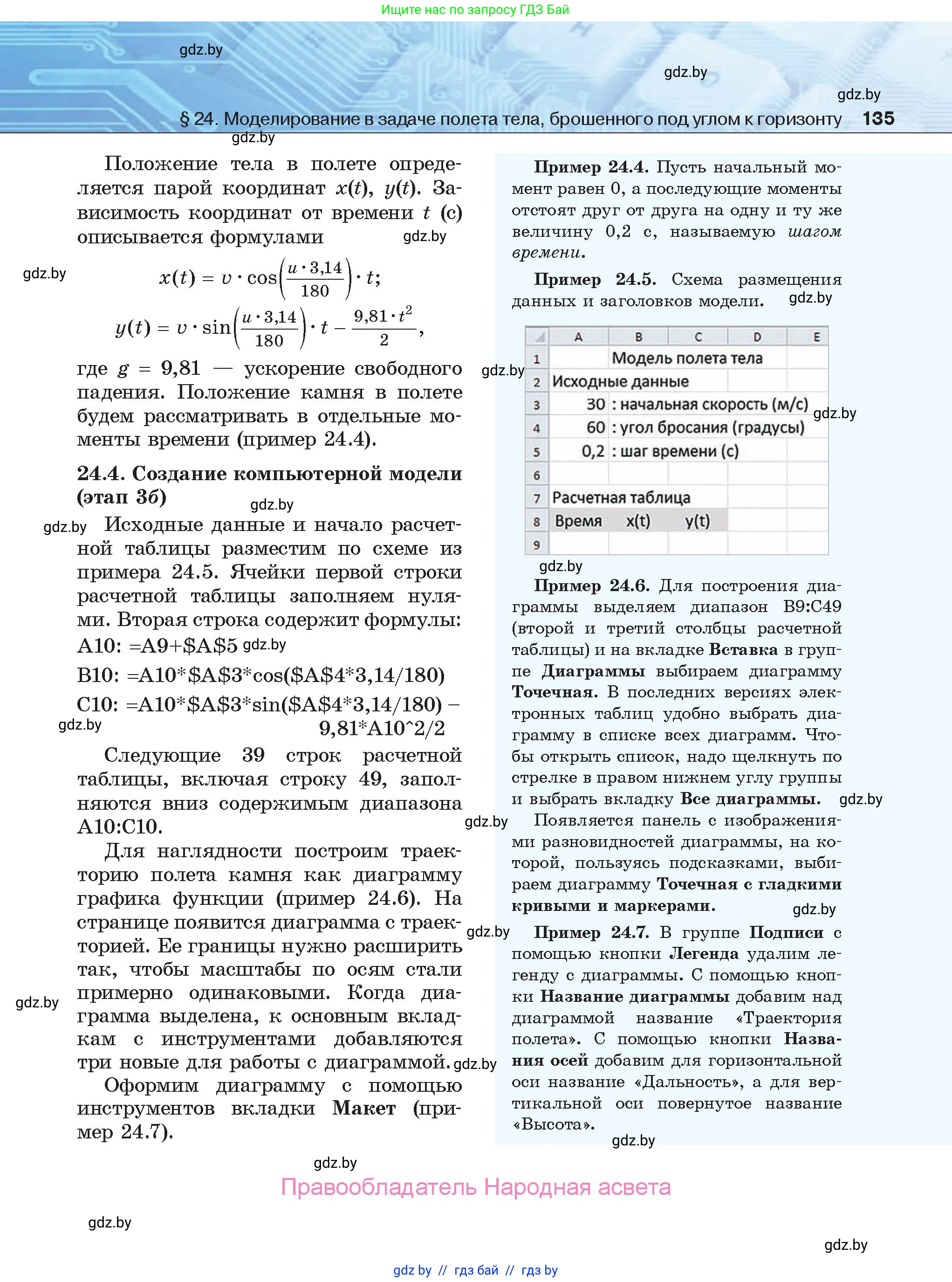 Информатика, 9 класс Учебник, авторы: Котов Владимир Михайлович, Лапо Анжелика Ивановна, Быкадоров Юрий Александрович, Войтехович Елена Николаевна, издательство Народная асвета, Минск, 2019, голубого цвета, страница 135