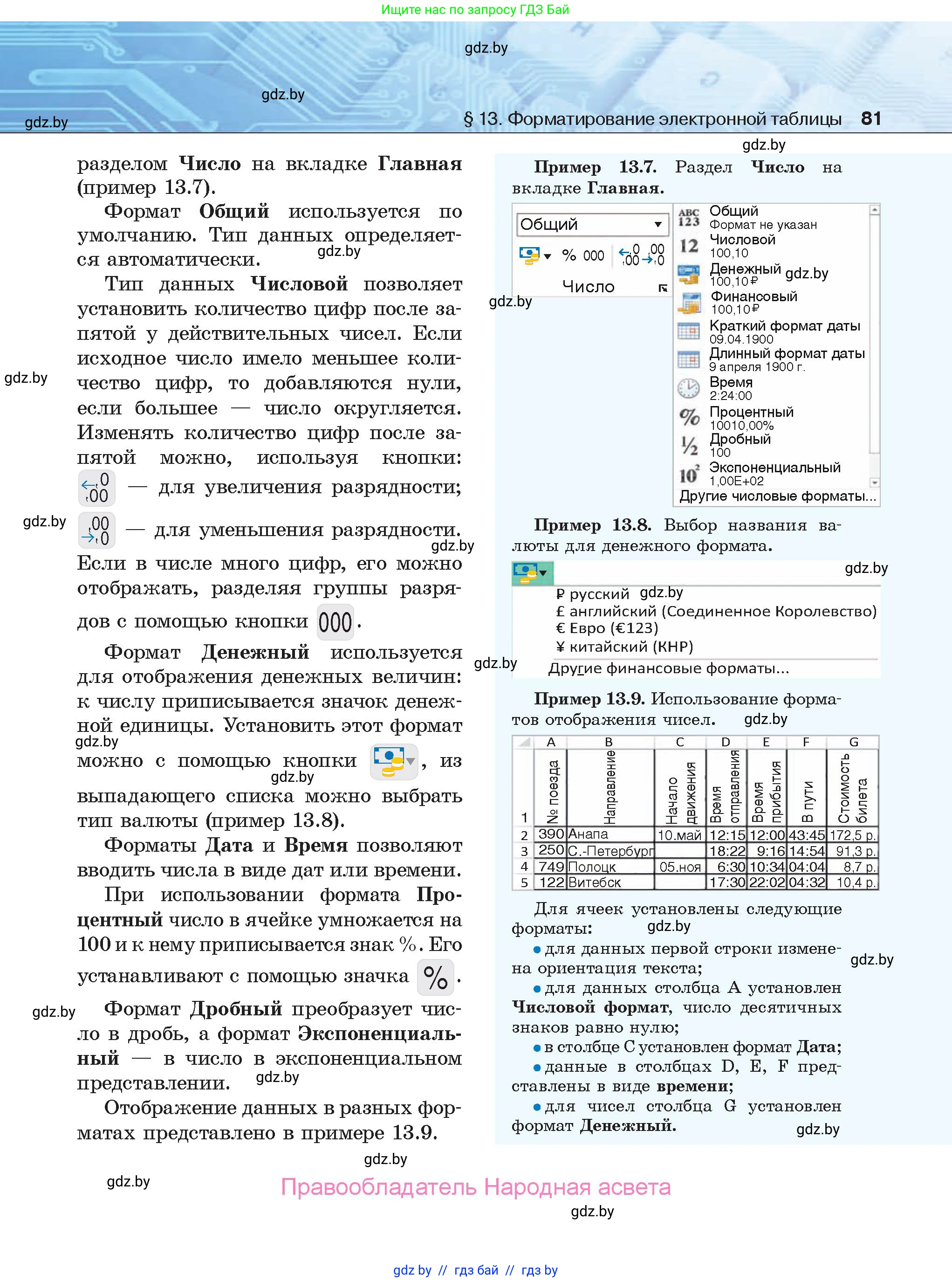 Информатика, 9 класс Учебник, авторы: Котов Владимир Михайлович, Лапо Анжелика Ивановна, Быкадоров Юрий Александрович, Войтехович Елена Николаевна, издательство Народная асвета, Минск, 2019, голубого цвета, страница 81