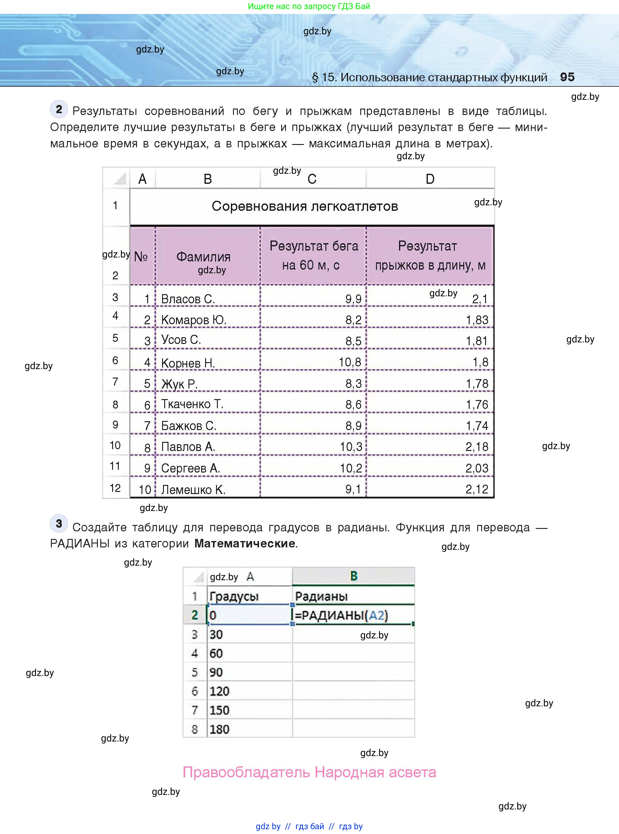 Информатика, 9 класс Учебник, авторы: Котов Владимир Михайлович, Лапо Анжелика Ивановна, Быкадоров Юрий Александрович, Войтехович Елена Николаевна, издательство Народная асвета, Минск, 2019, голубого цвета, страница 95