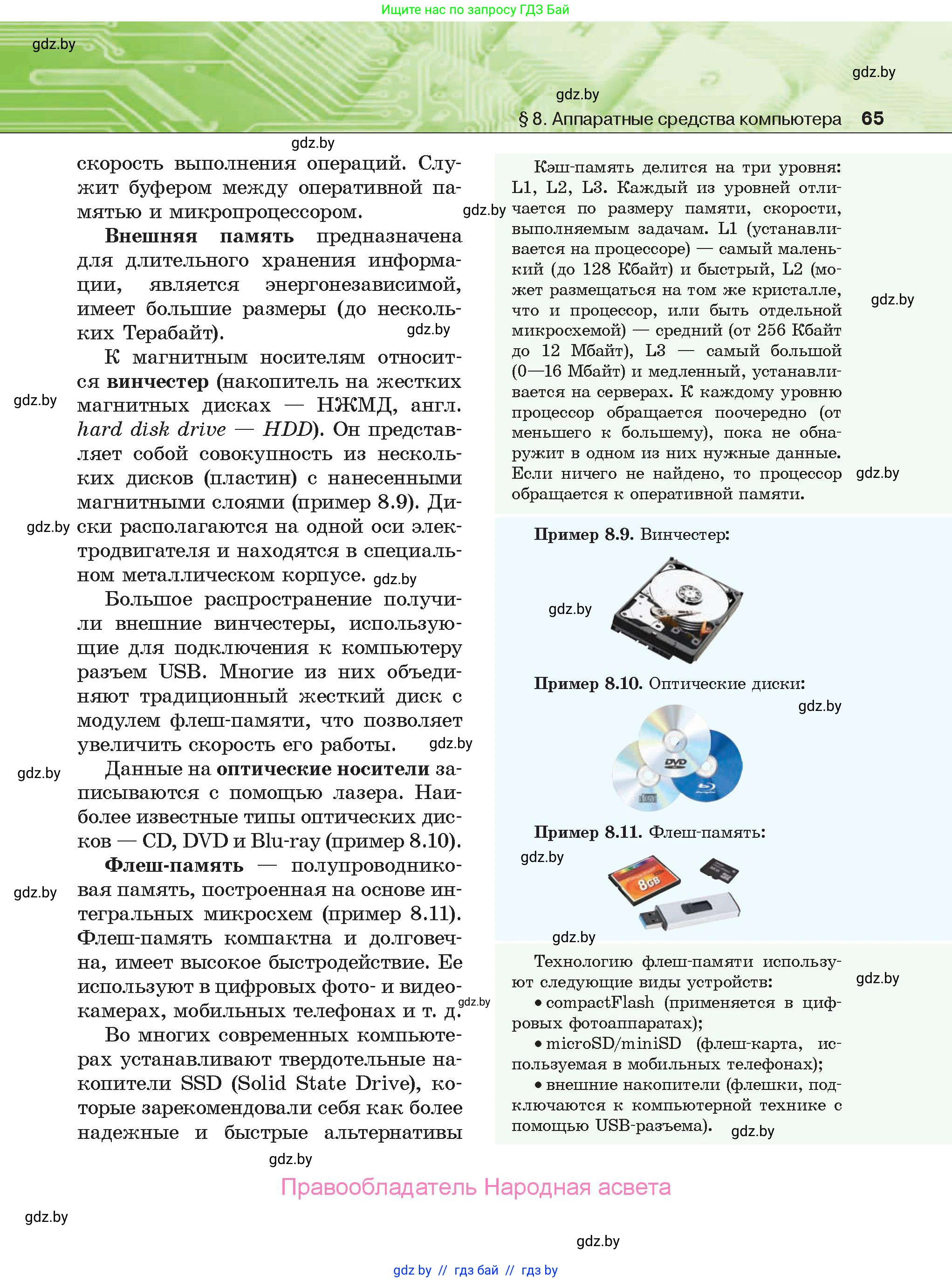 Информатика, 10 класс Учебник, авторы: Котов Владимир Михайлович, Лапо Анжелика Ивановна, Быкадоров Юрий Александрович, Войтехович Елена Николаевна, издательство Народная асвета, Минск, 2020, зелёного цвета, страница 65
