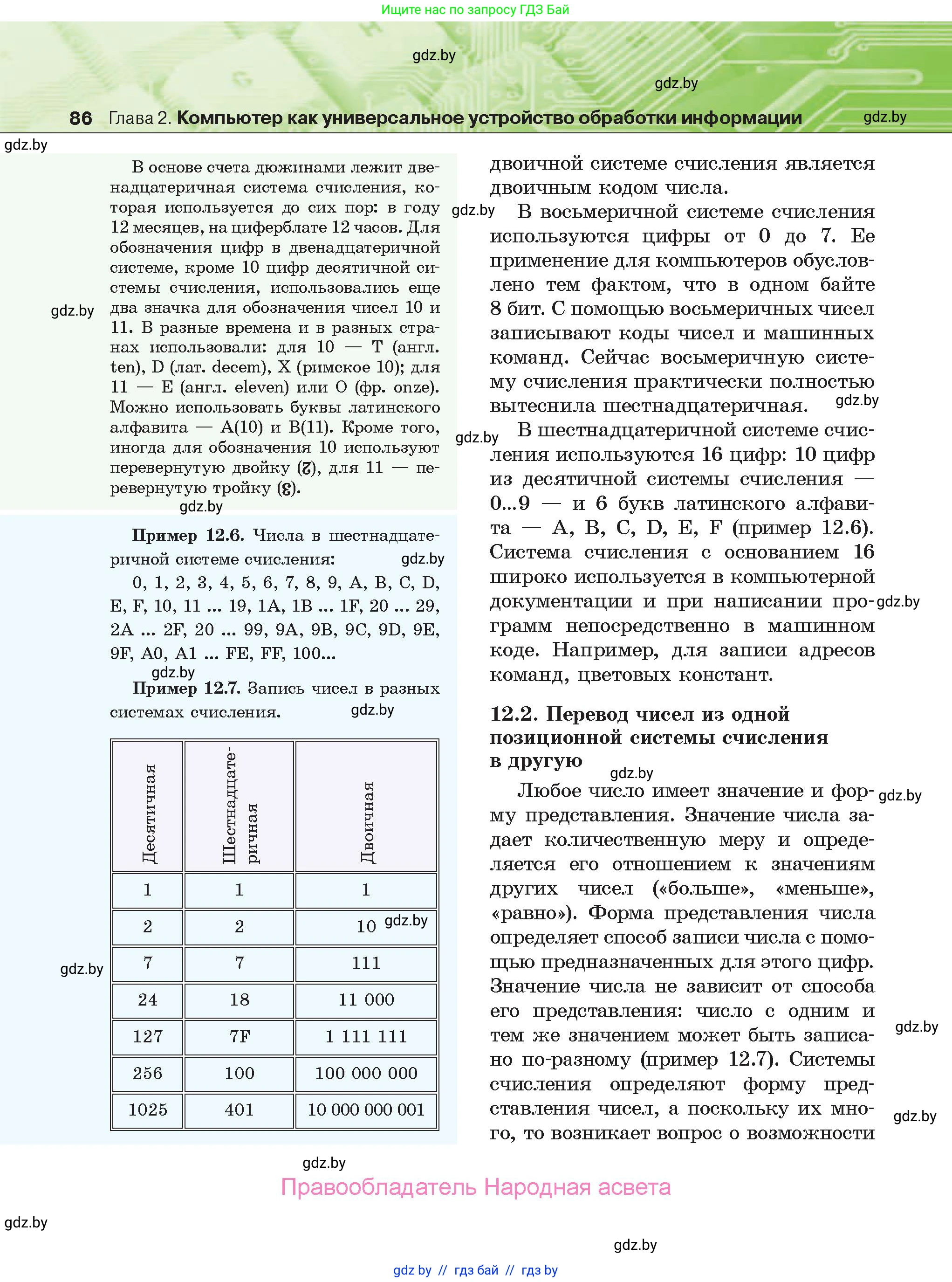 Информатика, 10 класс Учебник, авторы: Котов Владимир Михайлович, Лапо Анжелика Ивановна, Быкадоров Юрий Александрович, Войтехович Елена Николаевна, издательство Народная асвета, Минск, 2020, зелёного цвета, страница 86