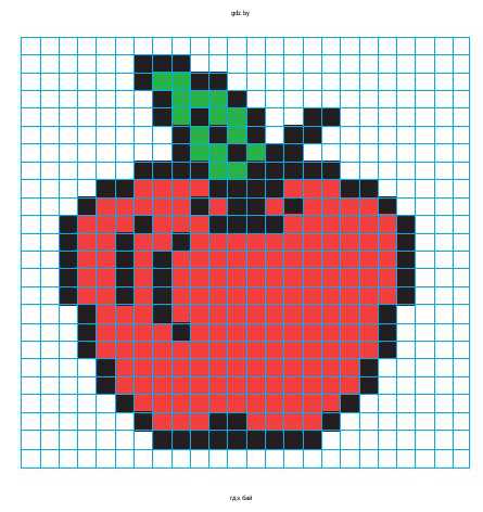 Четырехцветное изображение яблока