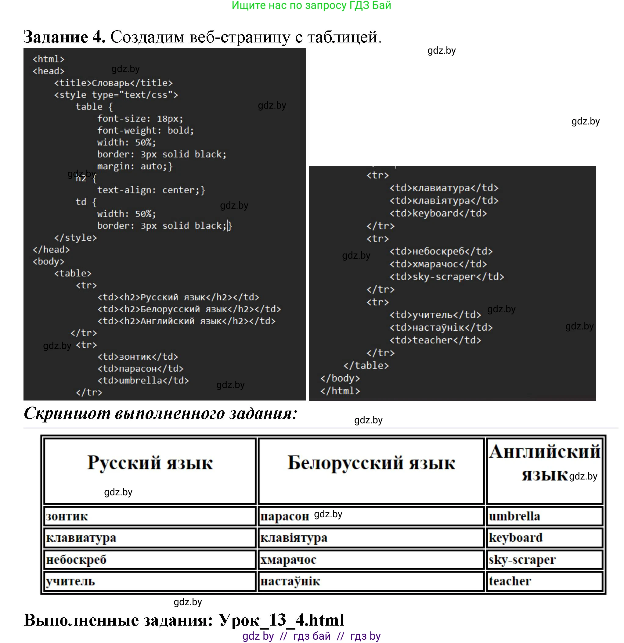 Информатика, 11 класс рабочая тетрадь, авторы: Овчинникова Лариса Генадьевна, Пузиновская Светлана Григорьевна, издательство Аверсэв, Минск, 2022, серого цвета, страница 65, номер 4, Решение