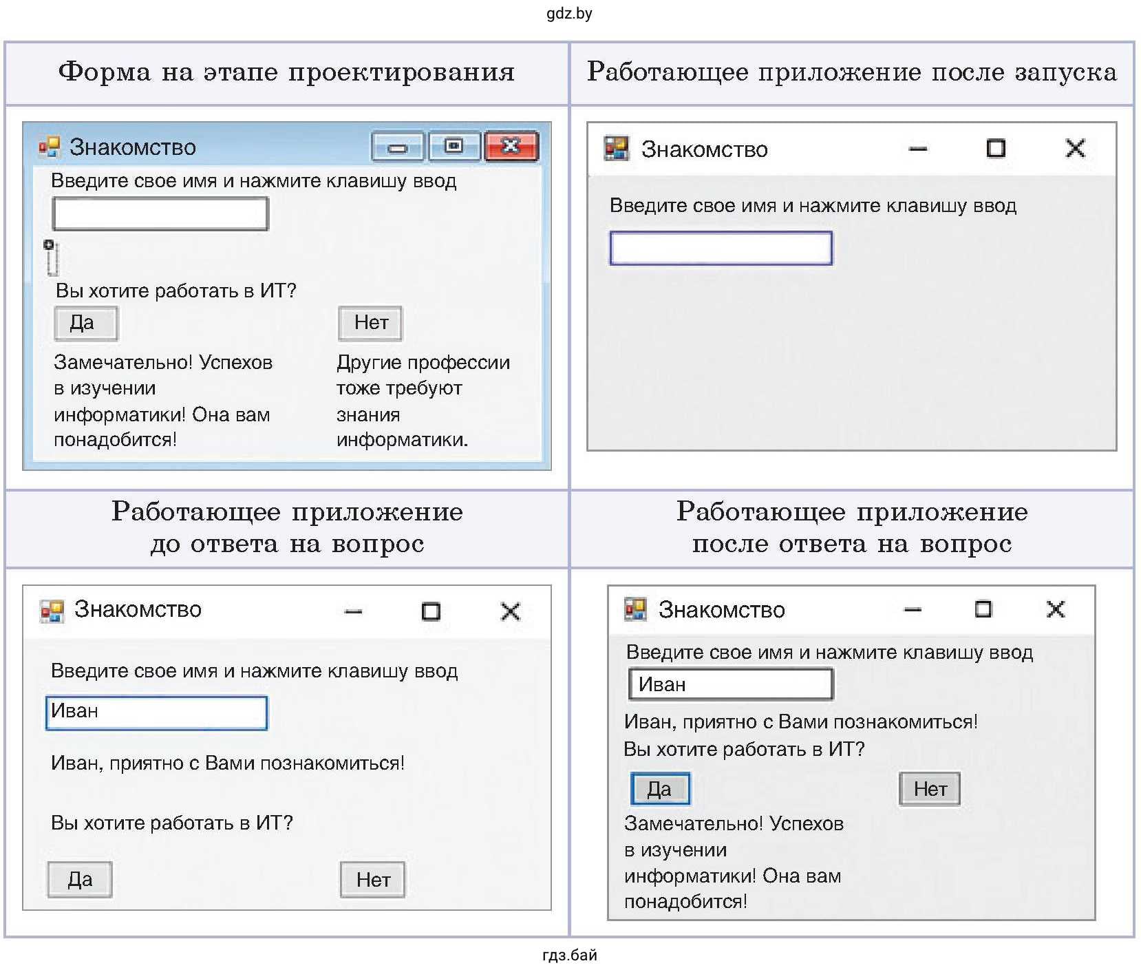 Напишите обработчики Click для кнопок Button1 и Button2. Сделайте видимыми соответствующие надписи.