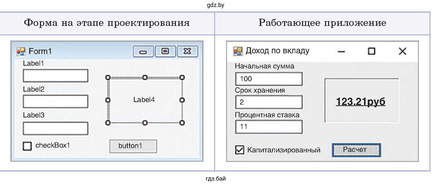 Задание 4. Форма на этапе проектирования калькулятора