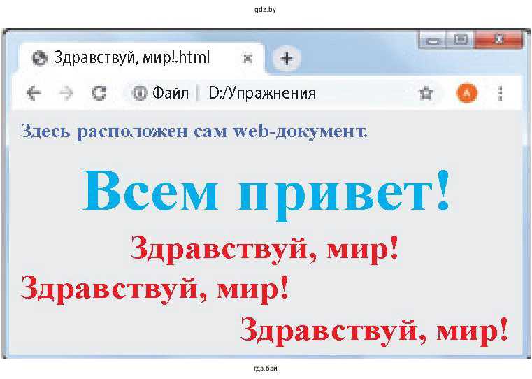 Рисунок 2. Веб-страница Здраавствуй, мир!