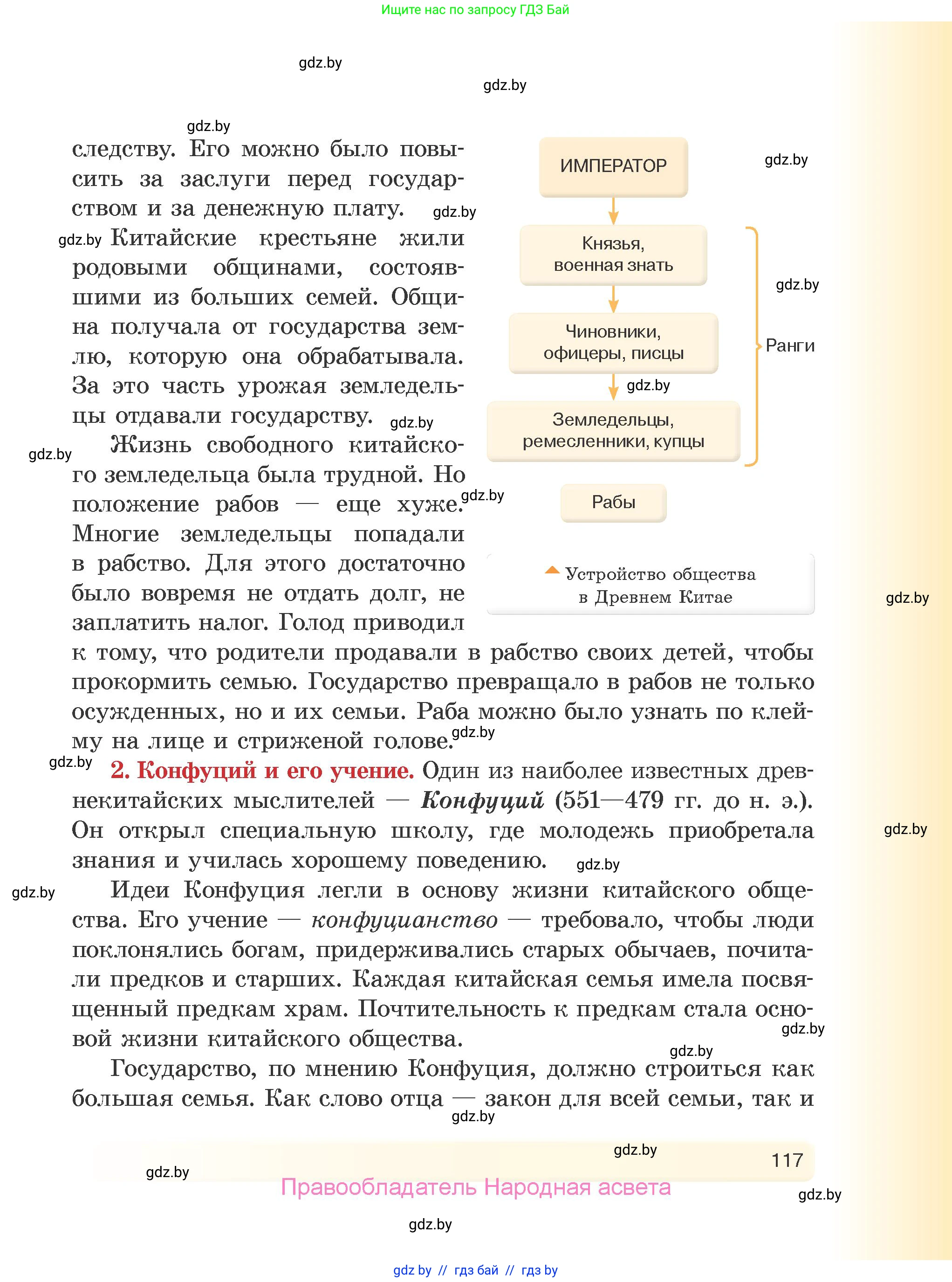 История Древнего мира, 5 класс Учебник, авторы: Кошелев Владимир Сергеевич, Прохоров Андрей Аркадьевич, Перзашкевич Олег Валерьевич, Журавлевич Ольга Георгиевна, издательство Народная асвета, Минск, 2019, коричневого цвета, страница 117