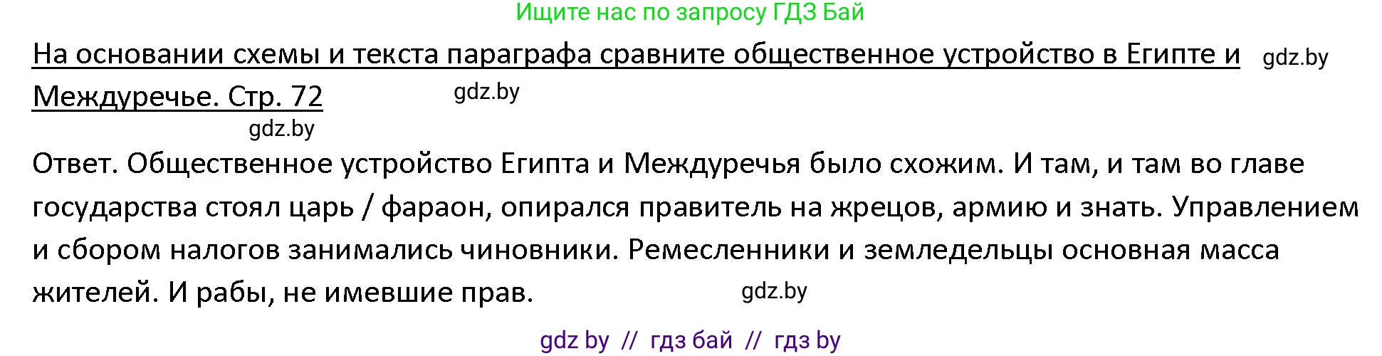 История Древнего мира, 5 класс Учебник, авторы: Кошелев Владимир Сергеевич, Прохоров Андрей Аркадьевич, Перзашкевич Олег Валерьевич, Журавлевич Ольга Георгиевна, издательство Народная асвета, Минск, 2019, коричневого цвета, Часть 1, страница 72, номер 3, Решение
