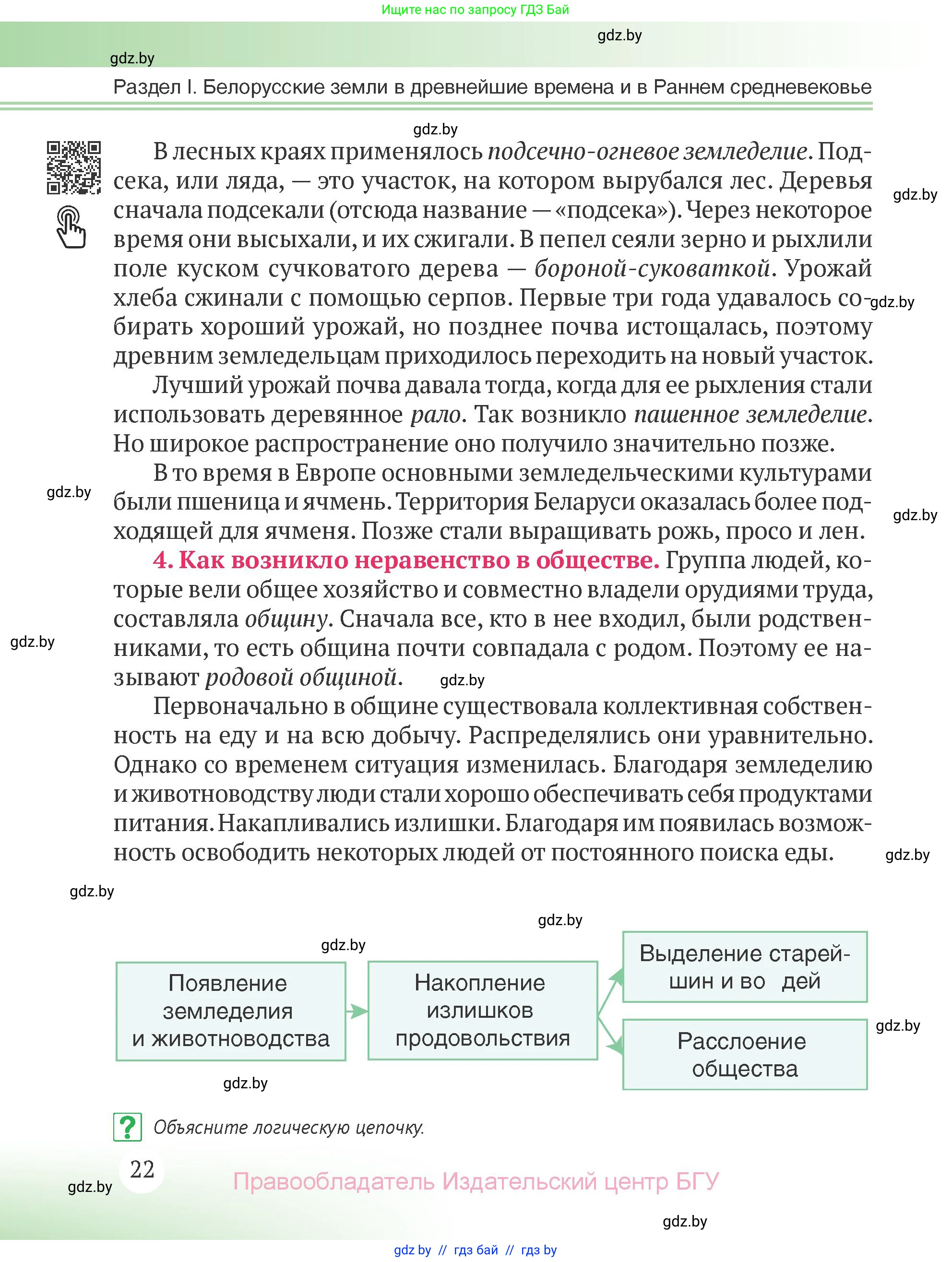 История Беларуси (Гісторыя Беларусі), 6 класс Учебник, авторы: Темушев Степан Николаевич, Бохан Юрий Николаевич, издательство Издательский центр БГУ, Минск, 2023, страница 22