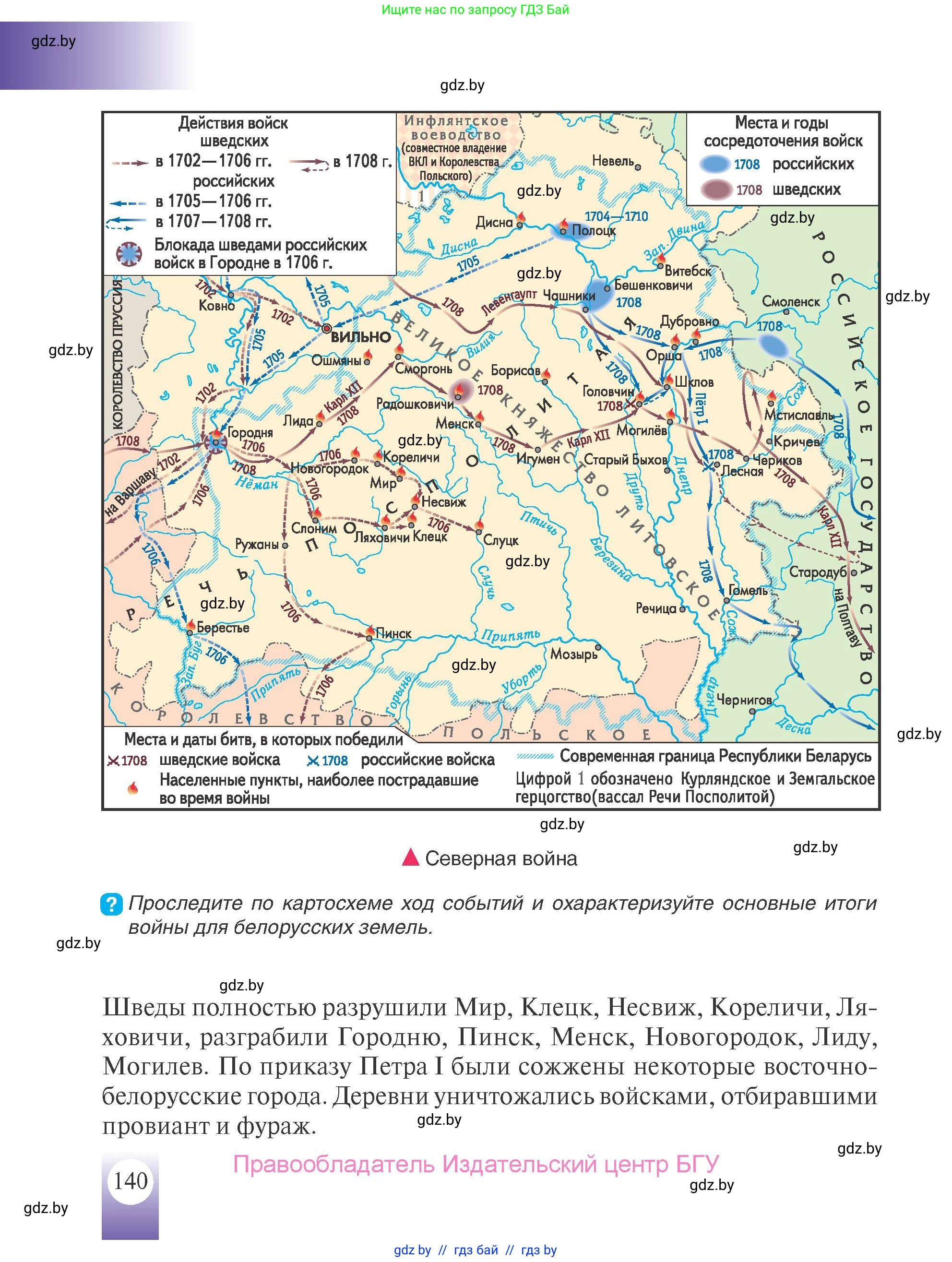 История Беларуси (Гісторыя Беларусі), 7 класс Учебник, авторы: Воронин Василий Алексеевич, Скепьян Анастасия Анатольевна, Мацук Андрей Владимирович, Кравченко Ольга Викторовна, издательство Издательский центр БГУ, Минск, 2017, страница 140