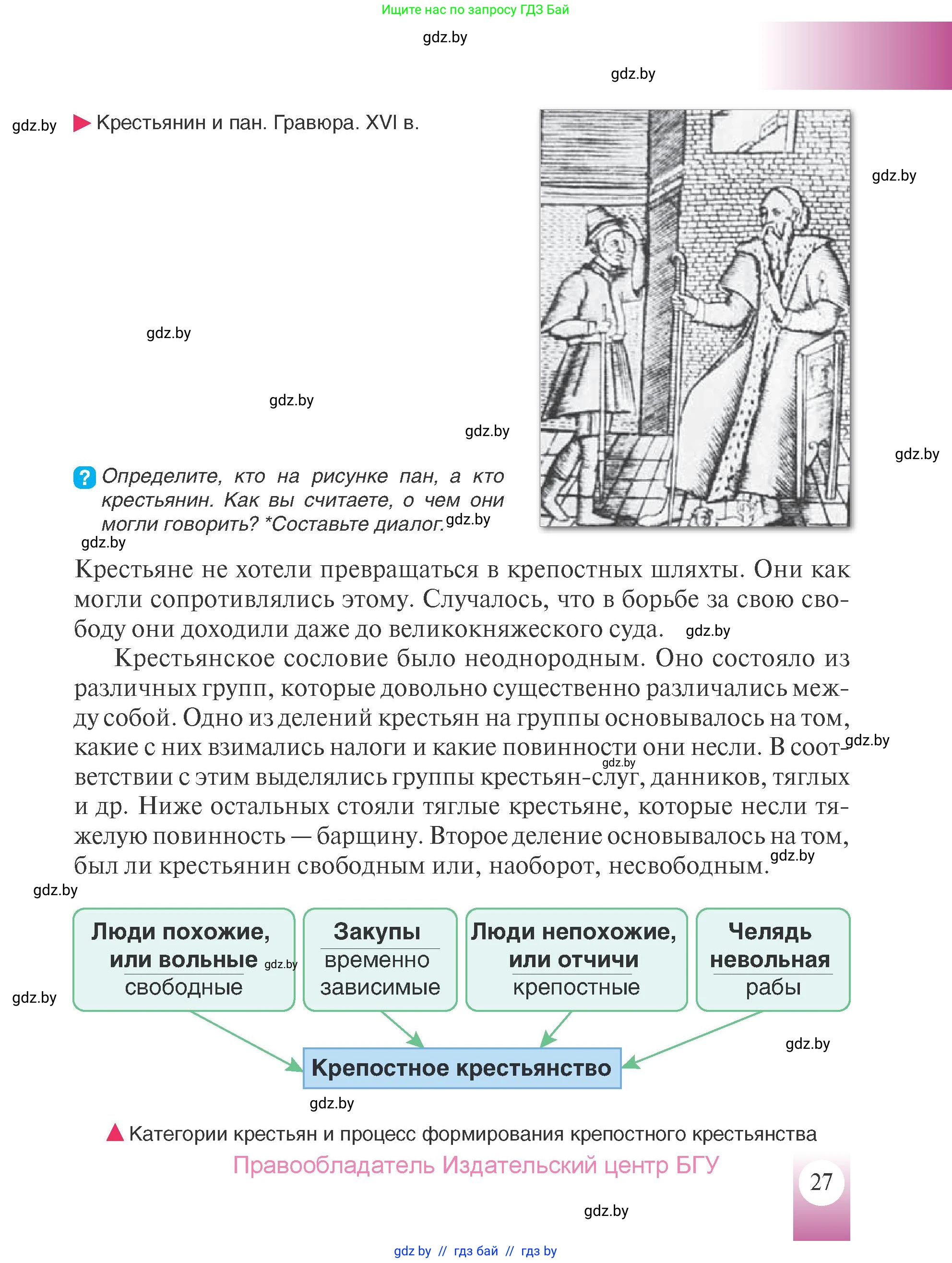 История Беларуси (Гісторыя Беларусі), 7 класс Учебник, авторы: Воронин Василий Алексеевич, Скепьян Анастасия Анатольевна, Мацук Андрей Владимирович, Кравченко Ольга Викторовна, издательство Издательский центр БГУ, Минск, 2017, страница 27
