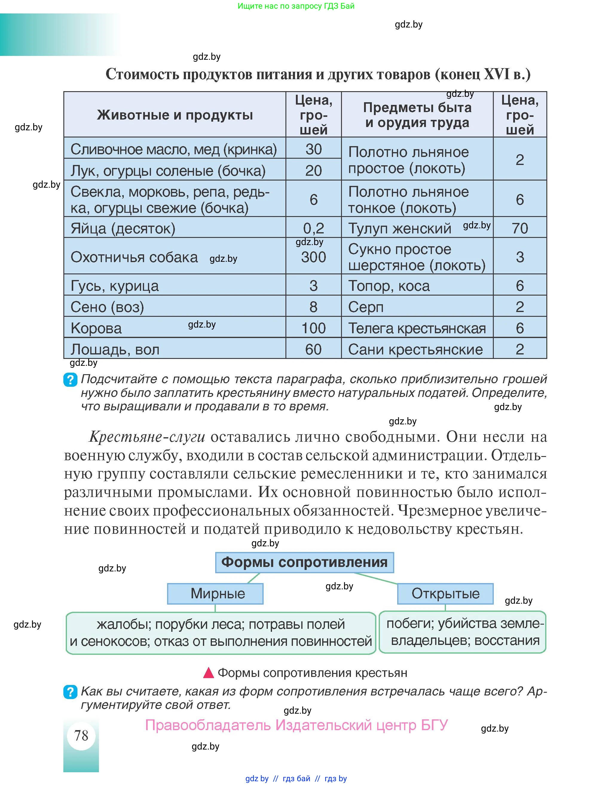 История Беларуси (Гісторыя Беларусі), 7 класс Учебник, авторы: Воронин Василий Алексеевич, Скепьян Анастасия Анатольевна, Мацук Андрей Владимирович, Кравченко Ольга Викторовна, издательство Издательский центр БГУ, Минск, 2017, страница 78