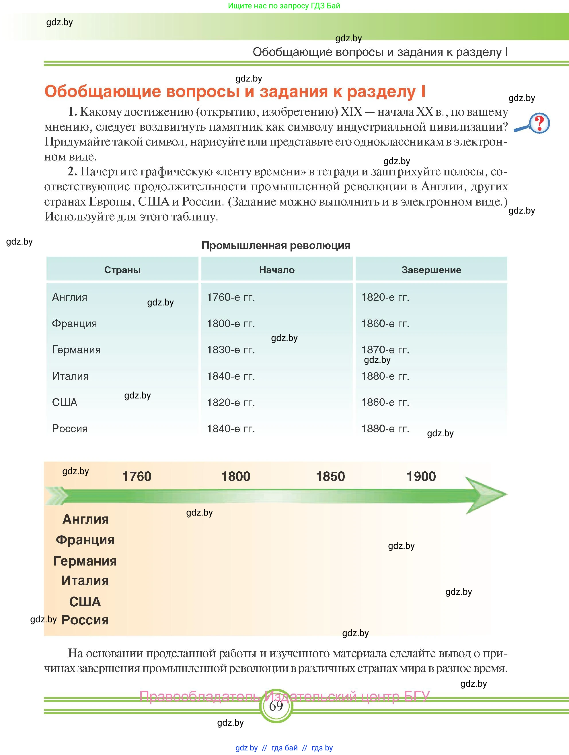Всемирная история, 8 класс Учебник, авторы: Кошелев Владимир Сергеевич, Кошелева Наталья Владимировна, Байдакова Наталья Владимировна, издательство Издательский центр БГУ, Минск, 2018, красного цвета, страница 69