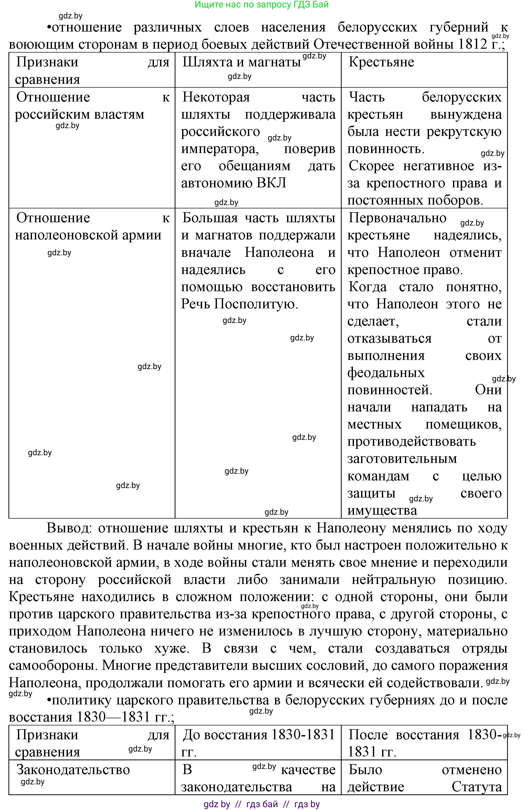 История Беларуси (Гісторыя Беларусі), 8 класс Учебник, авторы: Панов Сергей Вениаминович, Морозова Светлана Валентиновна, Сосно Владимир Аркадьевич, издательство Издательский центр БГУ, Минск, 2018, красного цвета, страница 51, номер 3, Решение (продолжение 2)