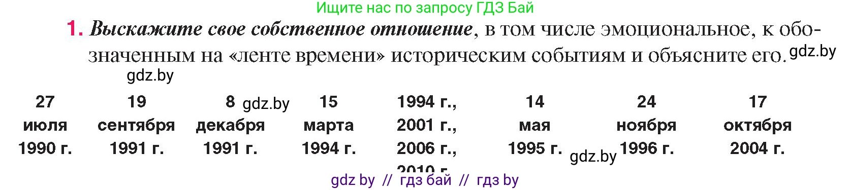 История Беларуси (Гісторыя Беларусі), 9 класс Учебник, авторы: Панов Сергей Вениаминович, Сидорцов Владимир Никифорович, Фомин Виталий Михайлович, издательство Издательский центр БГУ, Минск, 2019, страница 164, номер 1, Условие