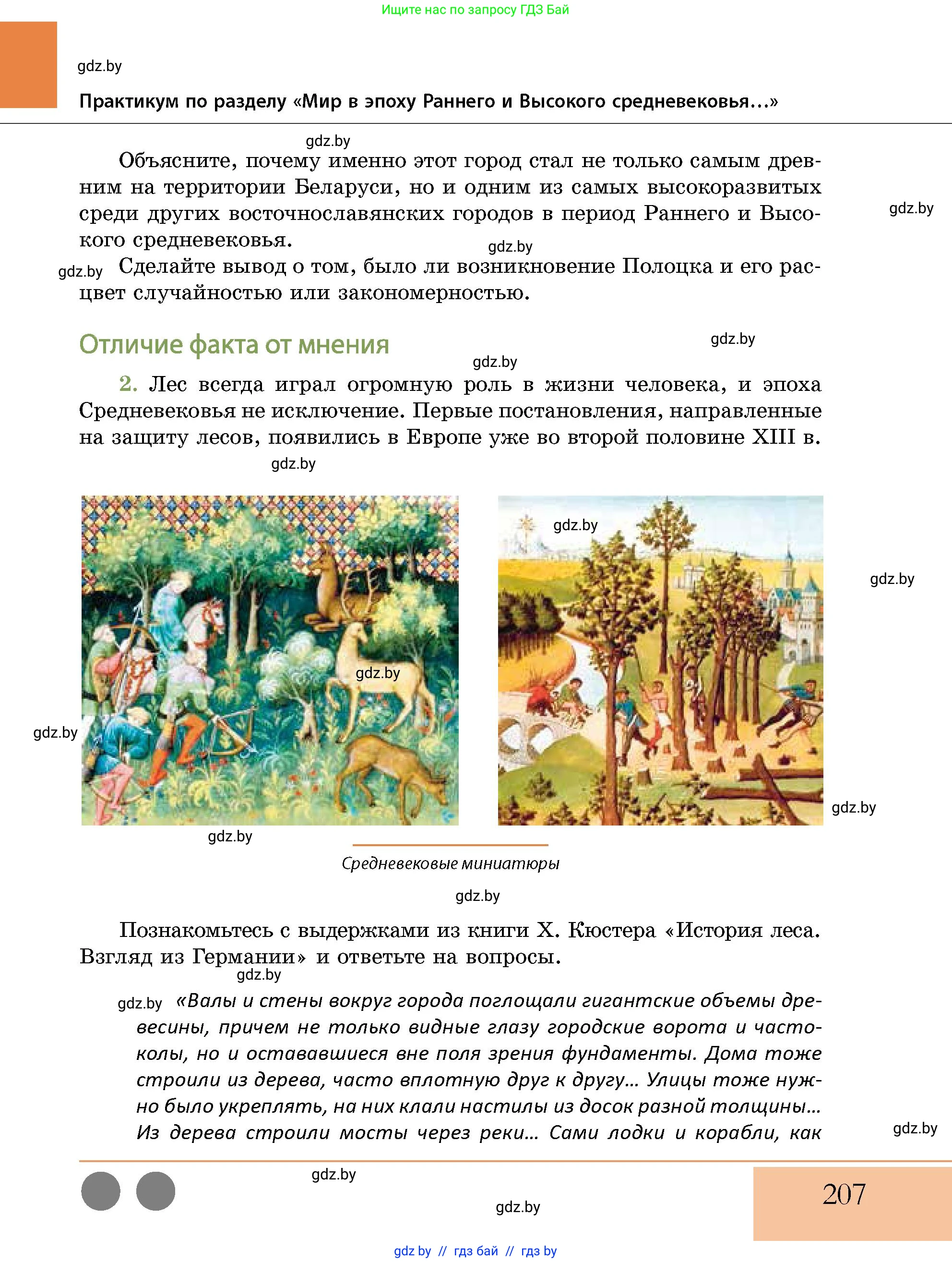 История Беларуси (Гісторыя Беларусі), 10 класс Учебник, авторы: Кохановский Александр Генадьевич, Кошелев Владимир Сергеевич, Темушев Степан Николаевич, Черепко С А, Белозорович В А, Матюшевская М И, Риер Я Г, Ходин С Н, издательство Издательский центр БГУ, Минск, 2024, бежевого цвета, Часть 1, страница 207