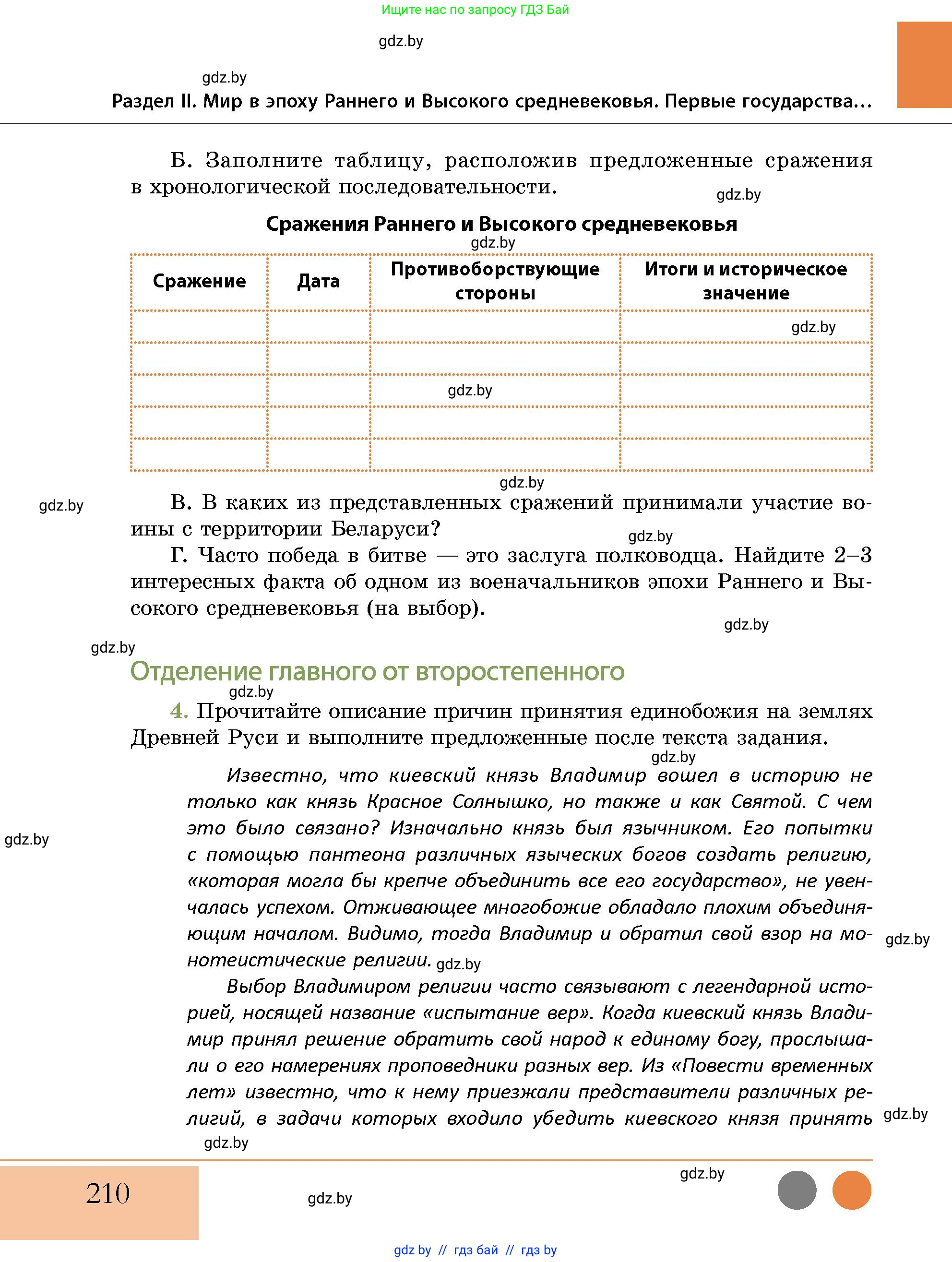 История Беларуси (Гісторыя Беларусі), 10 класс Учебник, авторы: Кохановский Александр Генадьевич, Кошелев Владимир Сергеевич, Темушев Степан Николаевич, Черепко С А, Белозорович В А, Матюшевская М И, Риер Я Г, Ходин С Н, издательство Издательский центр БГУ, Минск, 2024, бежевого цвета, Часть 1, страница 210