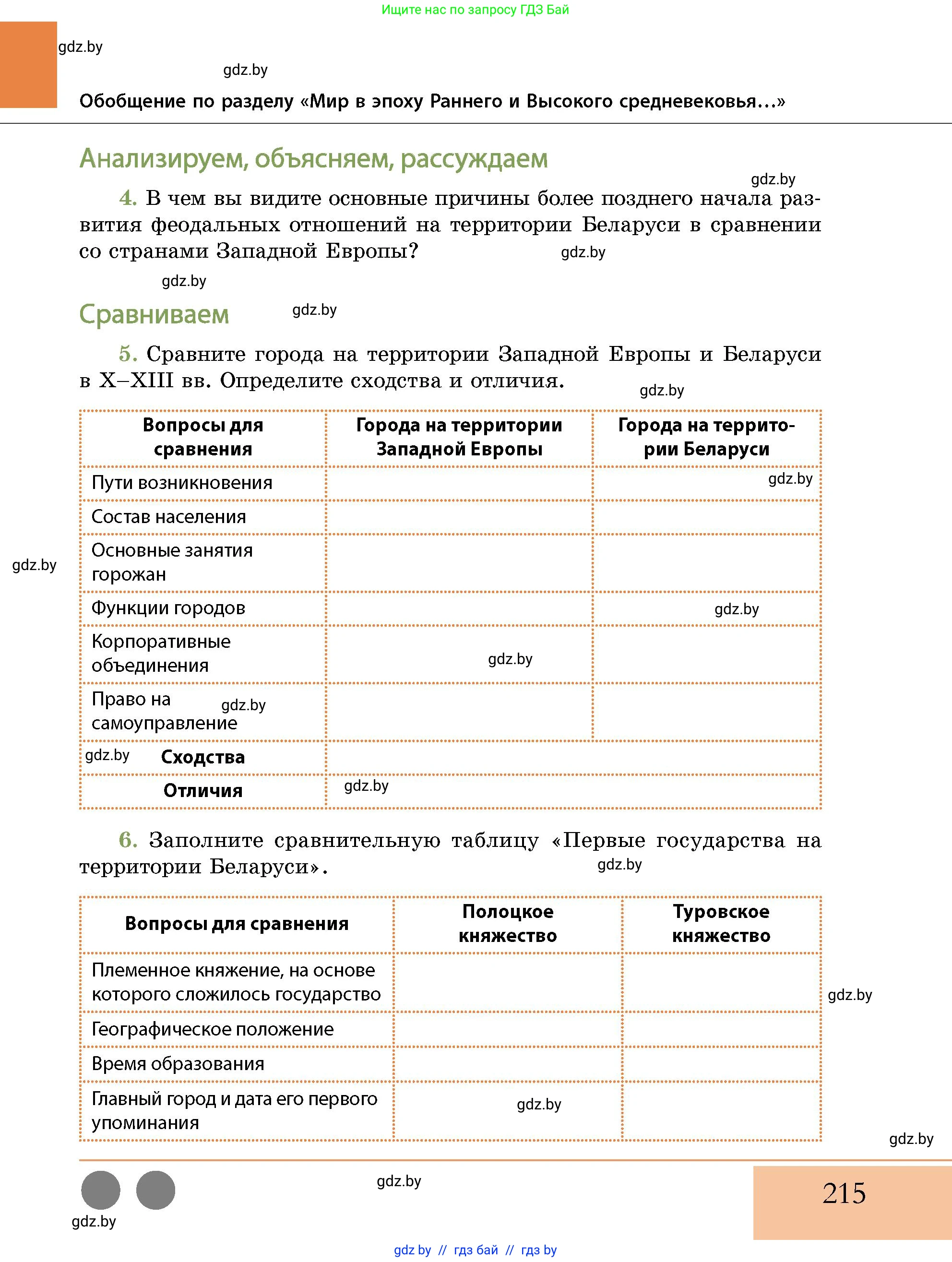 История Беларуси (Гісторыя Беларусі), 10 класс Учебник, авторы: Кохановский Александр Генадьевич, Кошелев Владимир Сергеевич, Темушев Степан Николаевич, Черепко С А, Белозорович В А, Матюшевская М И, Риер Я Г, Ходин С Н, издательство Издательский центр БГУ, Минск, 2024, бежевого цвета, Часть 1, страница 215