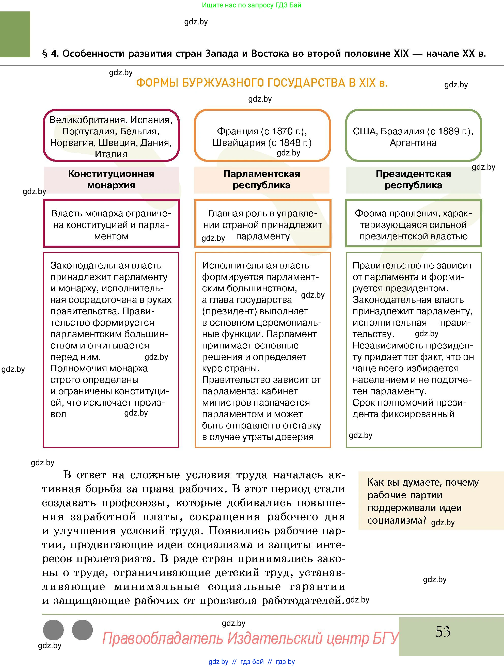 История Беларуси (Гісторыя Беларусі), 11 класс Учебник, авторы: Кохановский Александр Генадьевич, Кошелев Владимир Сергеевич, Темушев Степан Николаевич, Мох Е Н, Мезга Н Н, Корсак А И, Маскевич А И, Ходин С Н, издательство Издательский центр БГУ, Минск, 2025, зелёного цвета, страница 53