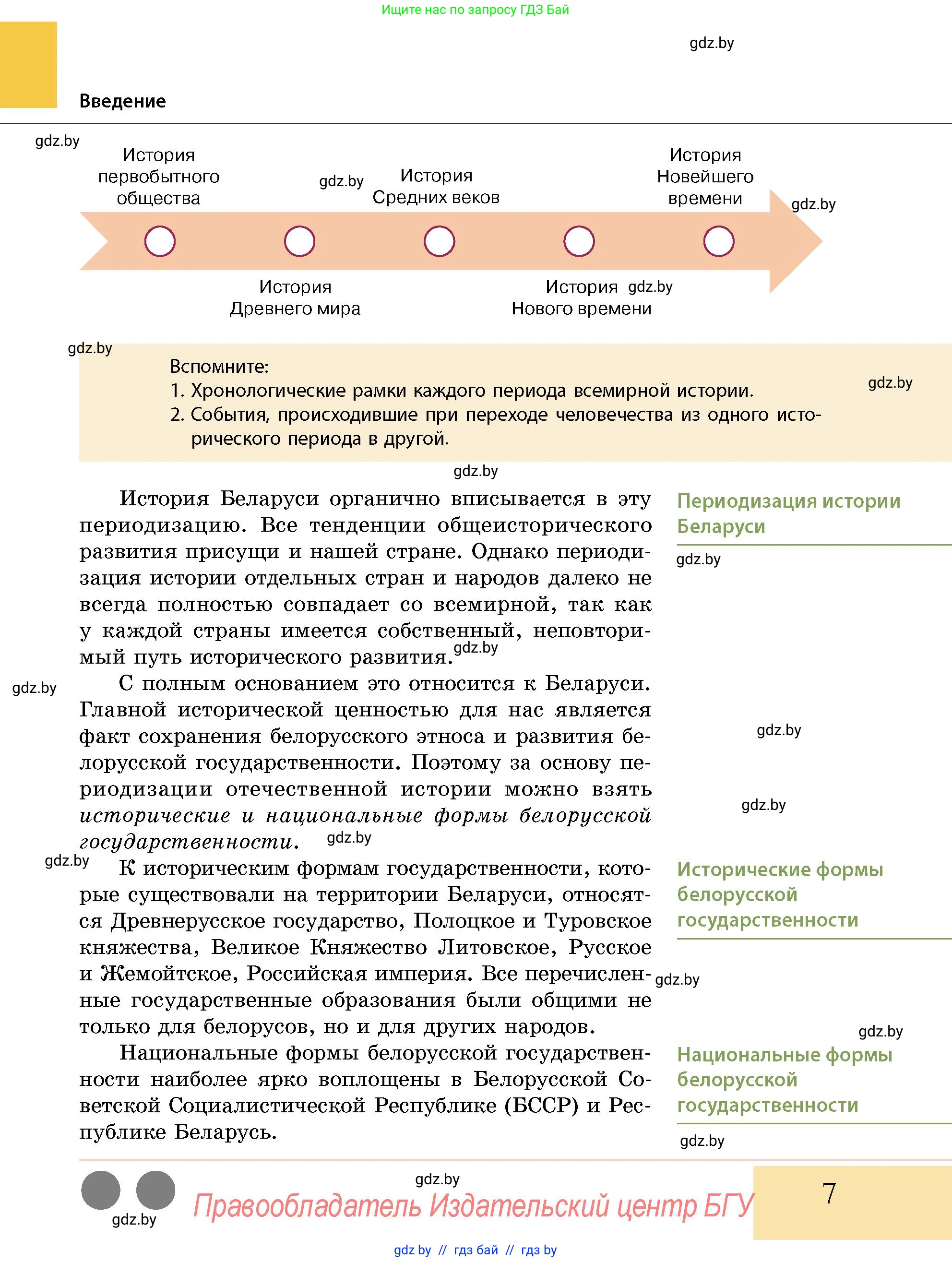 История Беларуси (Гісторыя Беларусі), 11 класс Учебник, авторы: Кохановский Александр Генадьевич, Кошелев Владимир Сергеевич, Темушев Степан Николаевич, Мох Е Н, Мезга Н Н, Корсак А И, Маскевич А И, Ходин С Н, издательство Издательский центр БГУ, Минск, 2025, зелёного цвета, страница 7