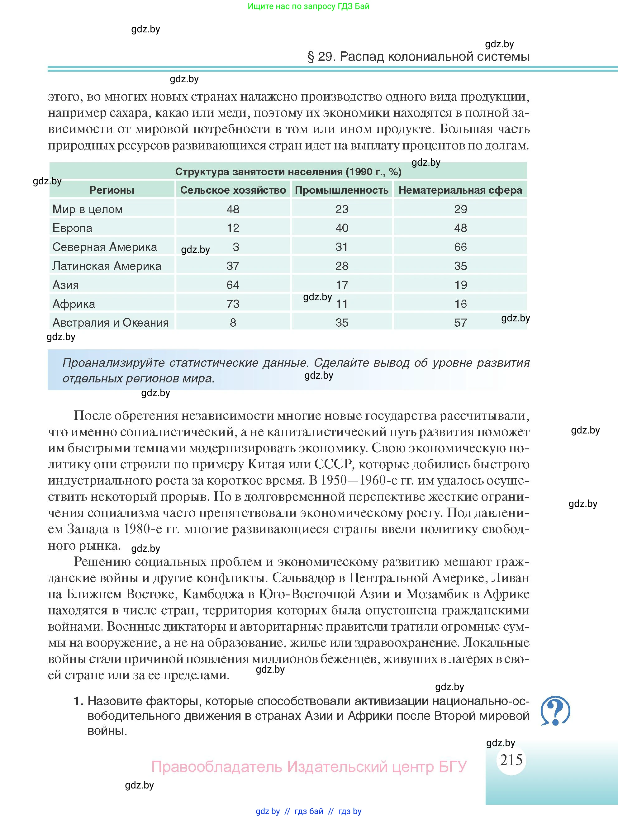 Всемирная история, 11 класс Учебник, авторы: Кошелев Владимир Сергеевич, Кошелева Наталья Владимировна, Краснова Марина Алексеевна, издательство Издательский центр БГУ, Минск, бирюзового цвета, страница 215