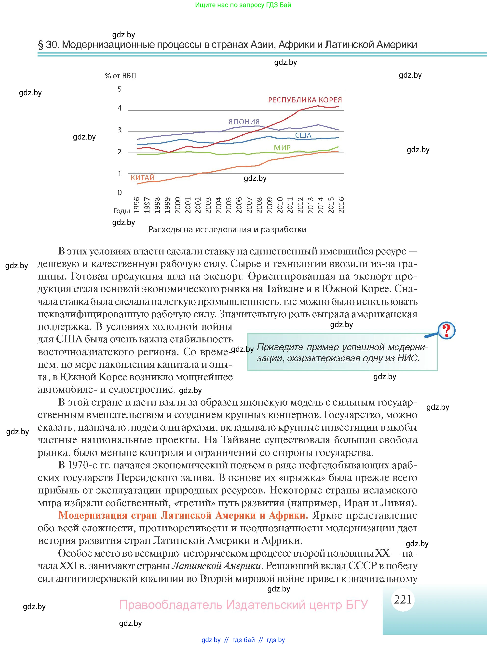 Всемирная история, 11 класс Учебник, авторы: Кошелев Владимир Сергеевич, Кошелева Наталья Владимировна, Краснова Марина Алексеевна, издательство Издательский центр БГУ, Минск, бирюзового цвета, страница 221