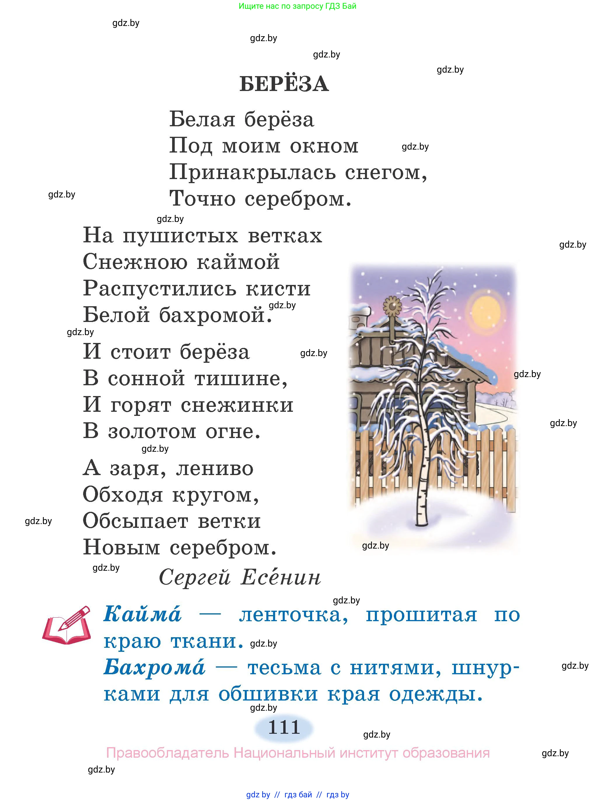 Литературное чтение, 2 класс Учебник, авторы: Воропаева Валентина Степановна, Куцанова Татьяна Степановна, издательство Национальный институт образования, Минск, 2022, голубого цвета, Часть 2, страница 111
