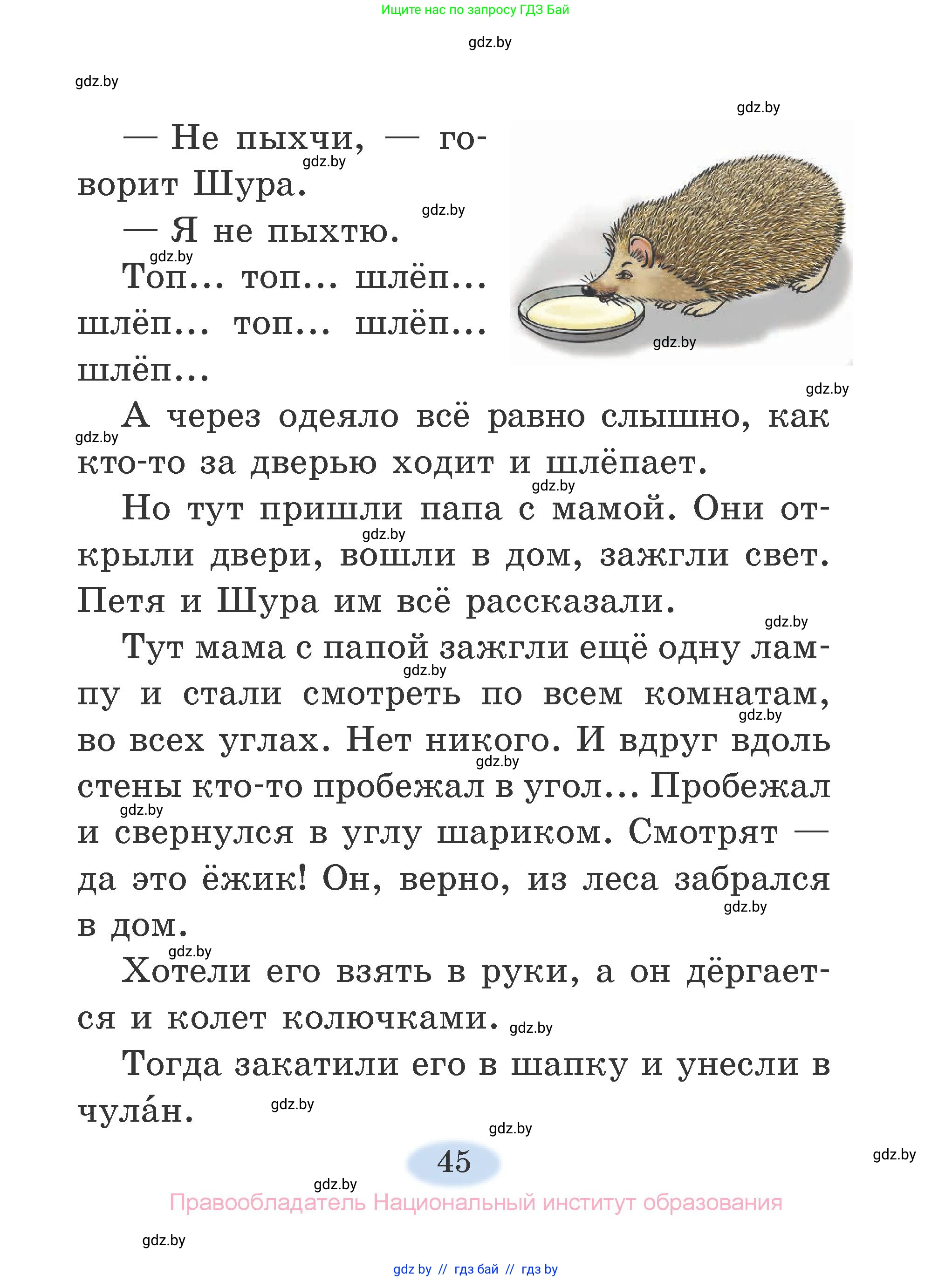 Литературное чтение, 2 класс Учебник, авторы: Воропаева Валентина Степановна, Куцанова Татьяна Степановна, издательство Национальный институт образования, Минск, 2022, голубого цвета, Часть 1, страница 45