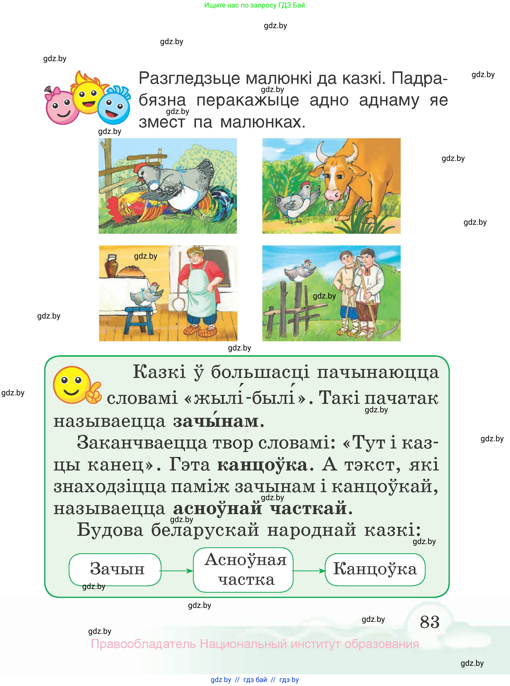 Літаратурнае чытанне, 2 класс Учебник, автор: Жуковіч Мікалай Васільевіч, издательство Нацыянальны інстытут адукацыі, Минск, 2022, голубого цвета, Часть 1, страница 83